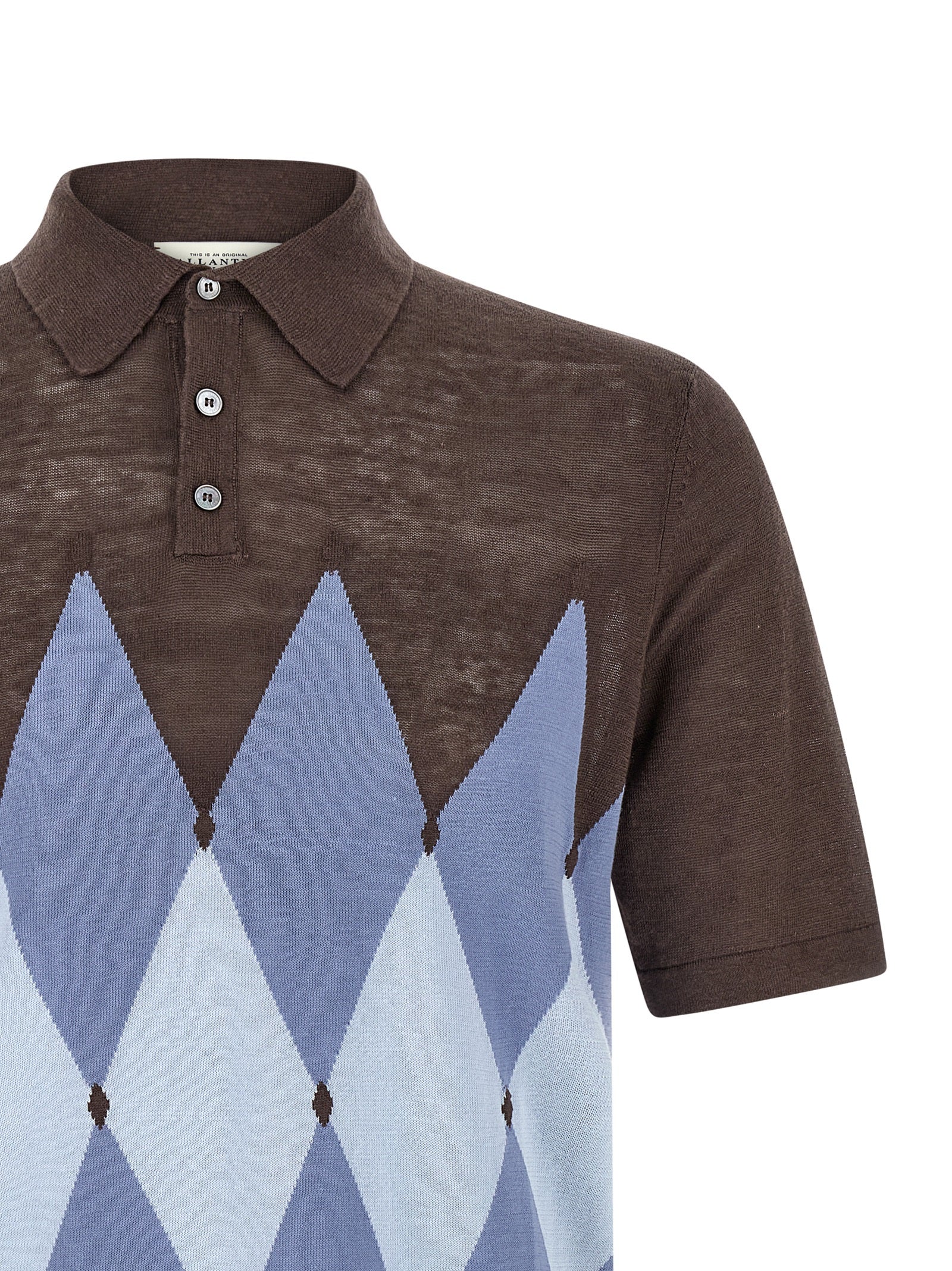 Ballantyne Brown Linen Polo Men's Shirt
