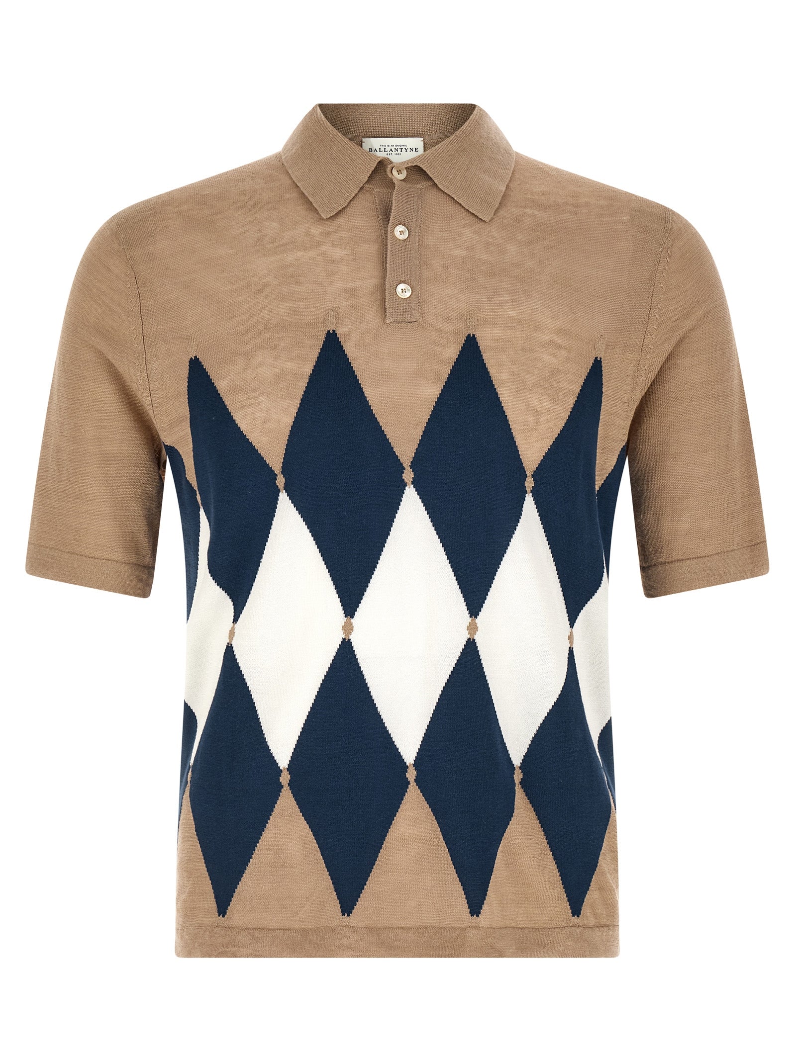 Ballantyne Beige Linen Polo Men's Shirt