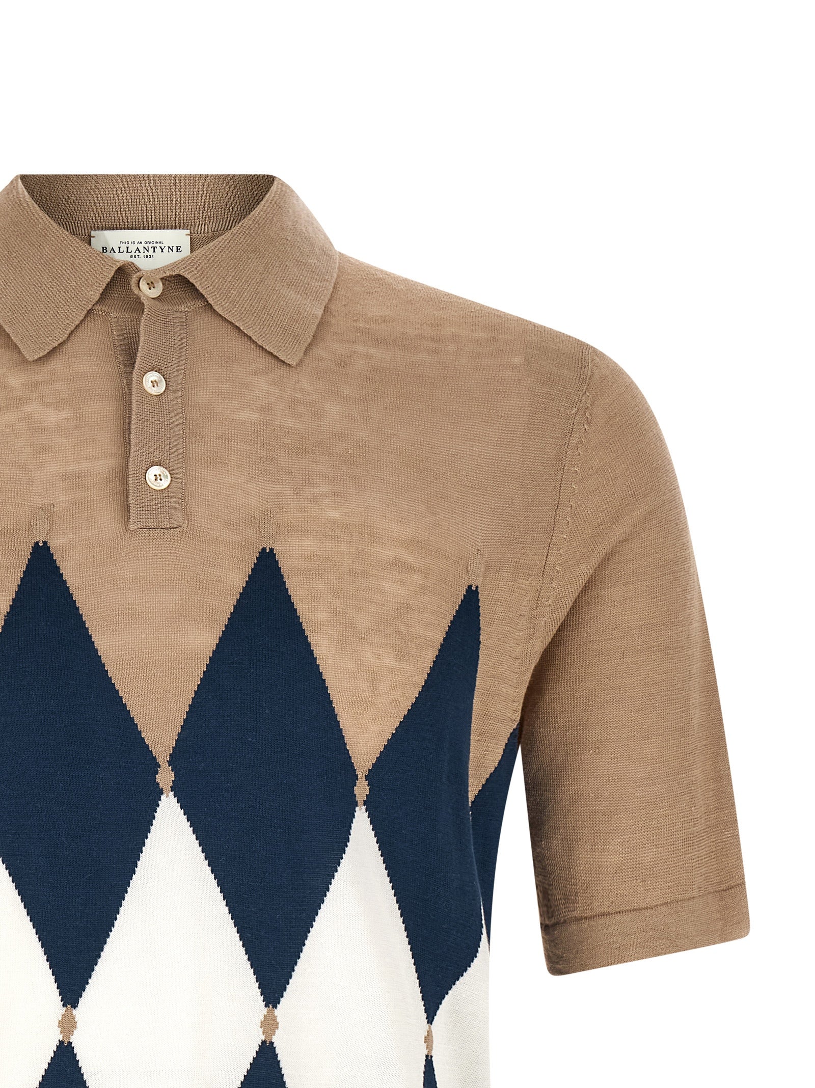 Ballantyne Beige Linen Polo Men's Shirt