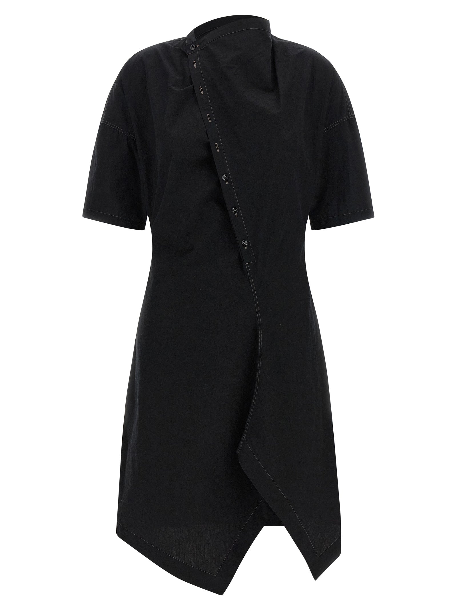 Lemaire Black Cotton Midi Women's Dress
