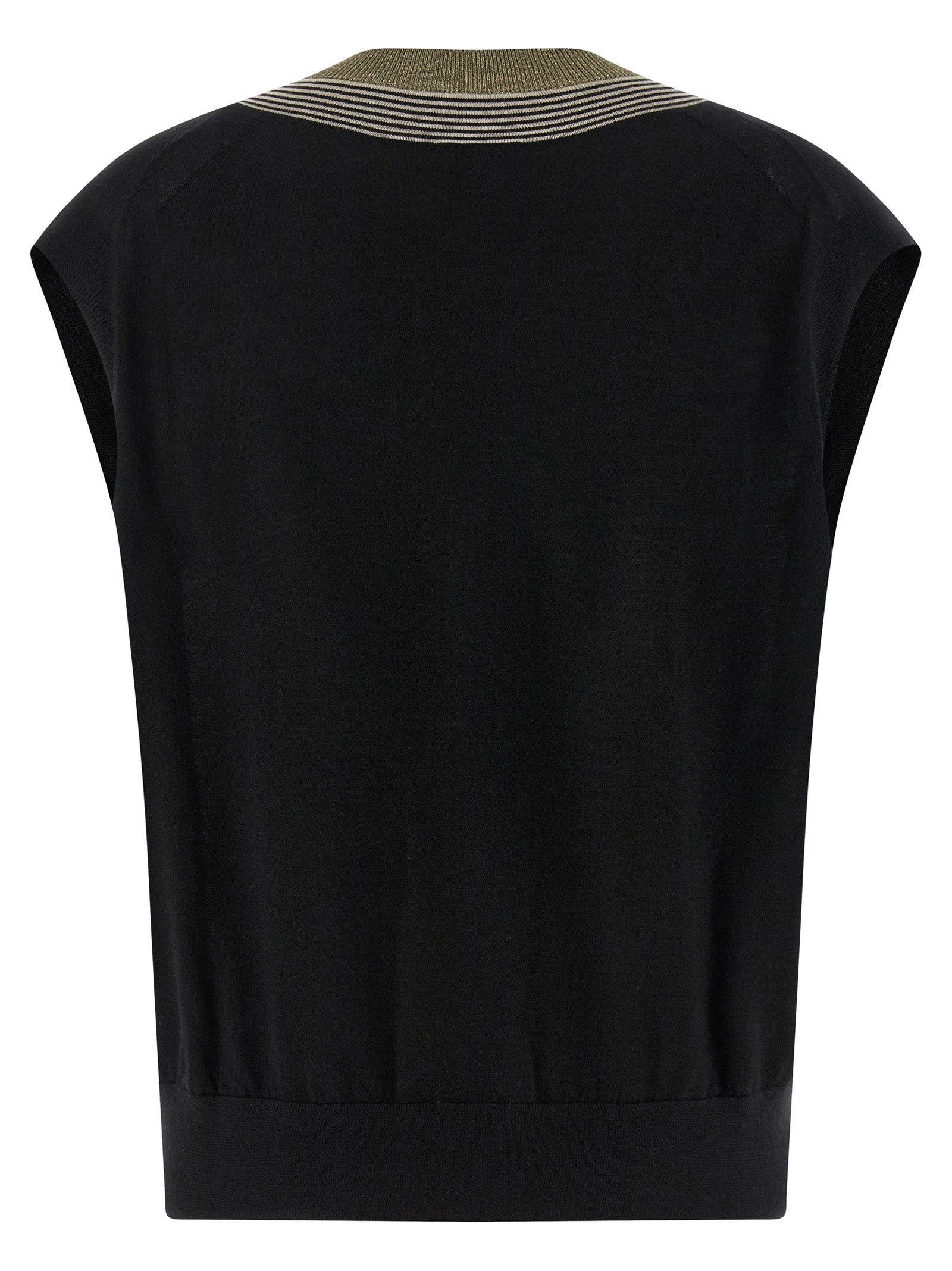 Brunello Cucinelli Black Cashmere Sleeveless Women's Jacket