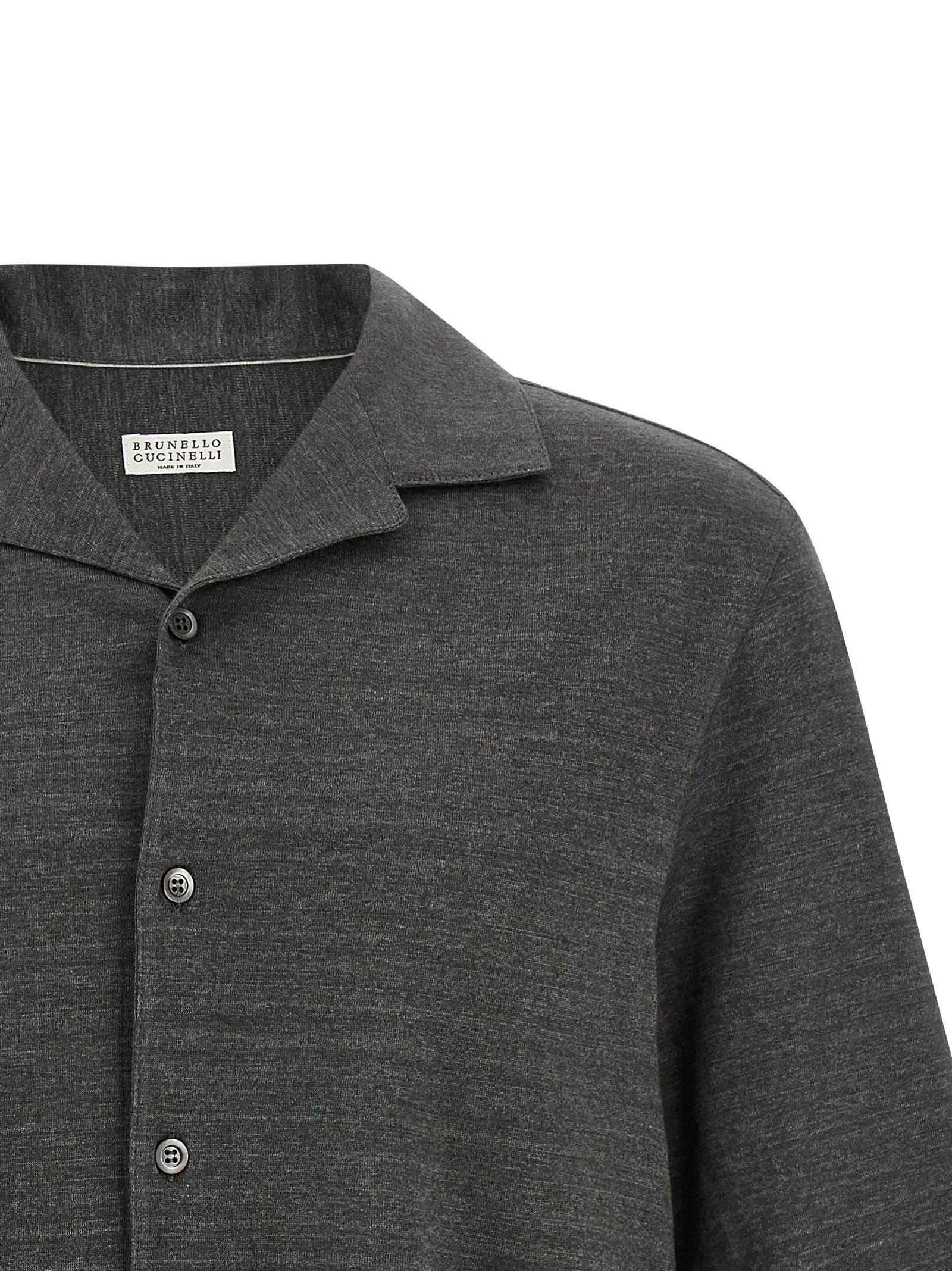 Brunello Cucinelli Gray Linen Men's Blouse