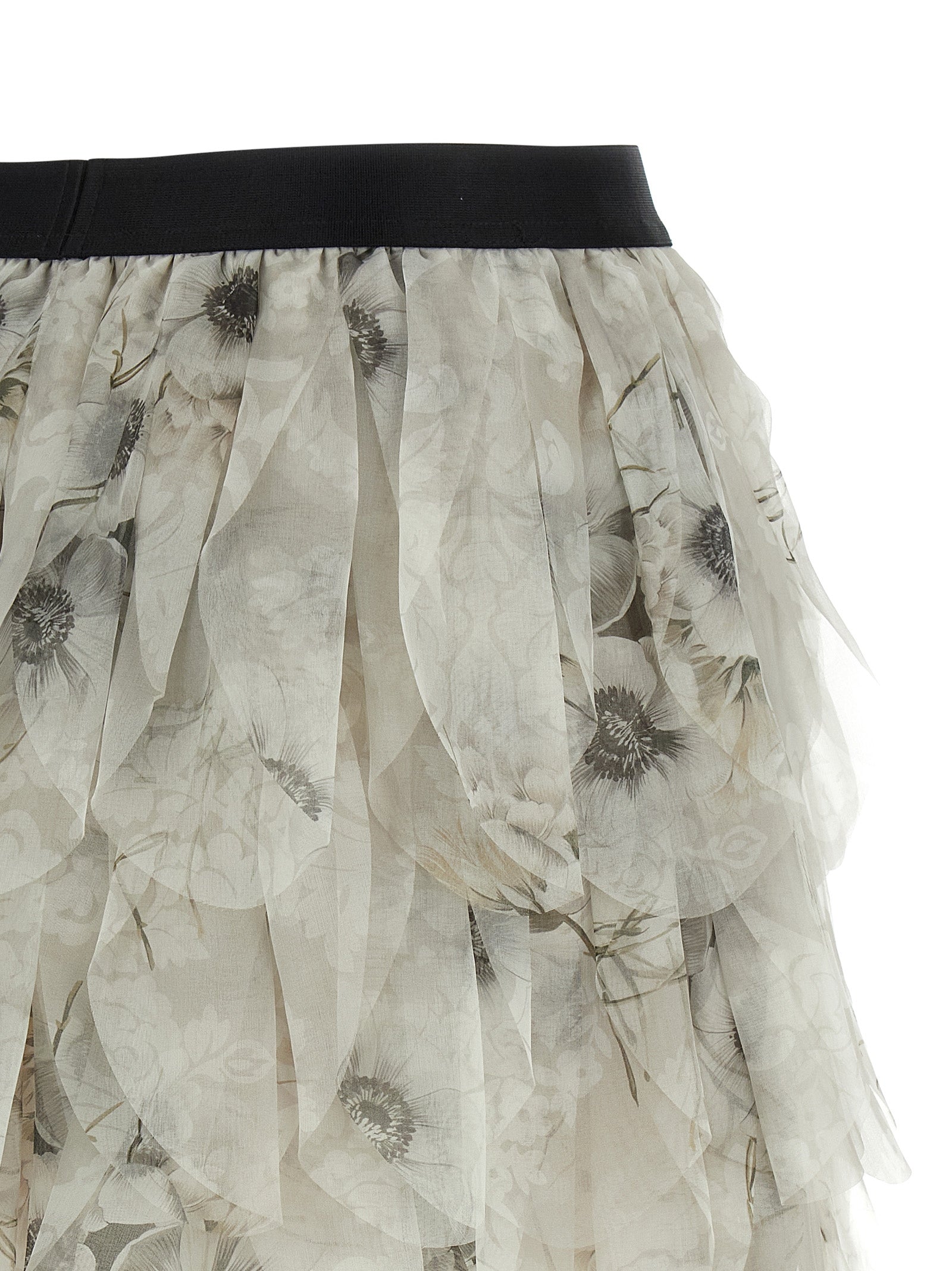 Max Mara Gray Silk Long Women's Skirt