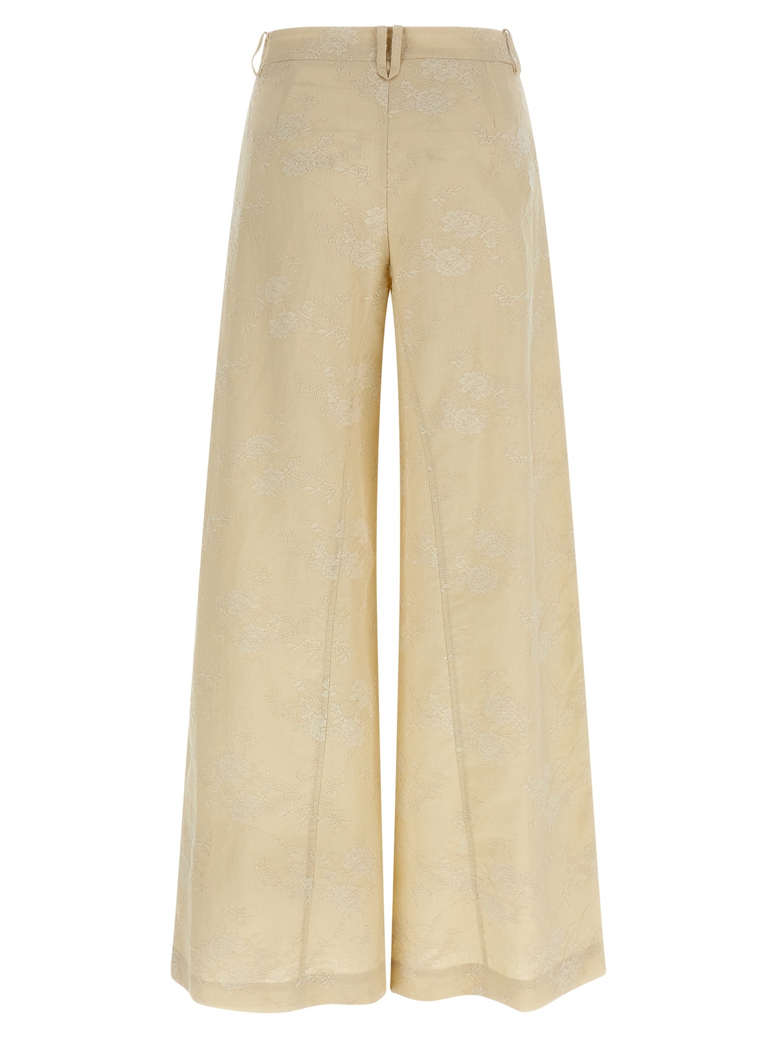 PINKO Beige Linen Flared Women's Pants