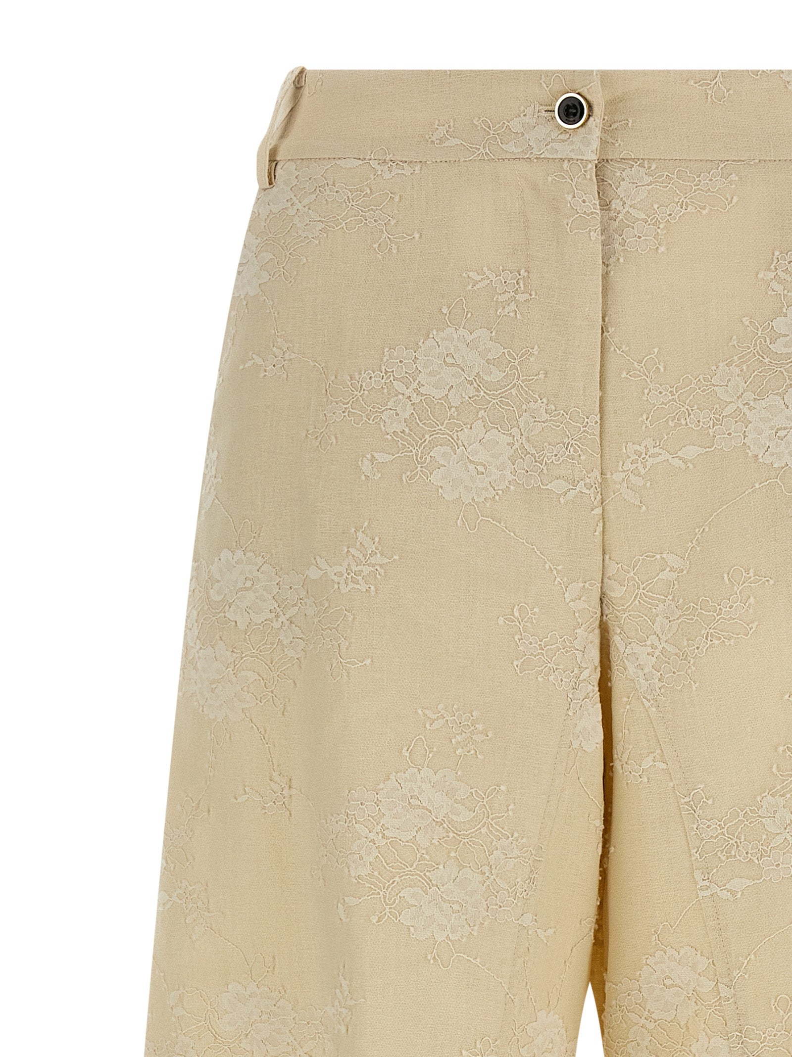PINKO Beige Linen Flared Women's Pants