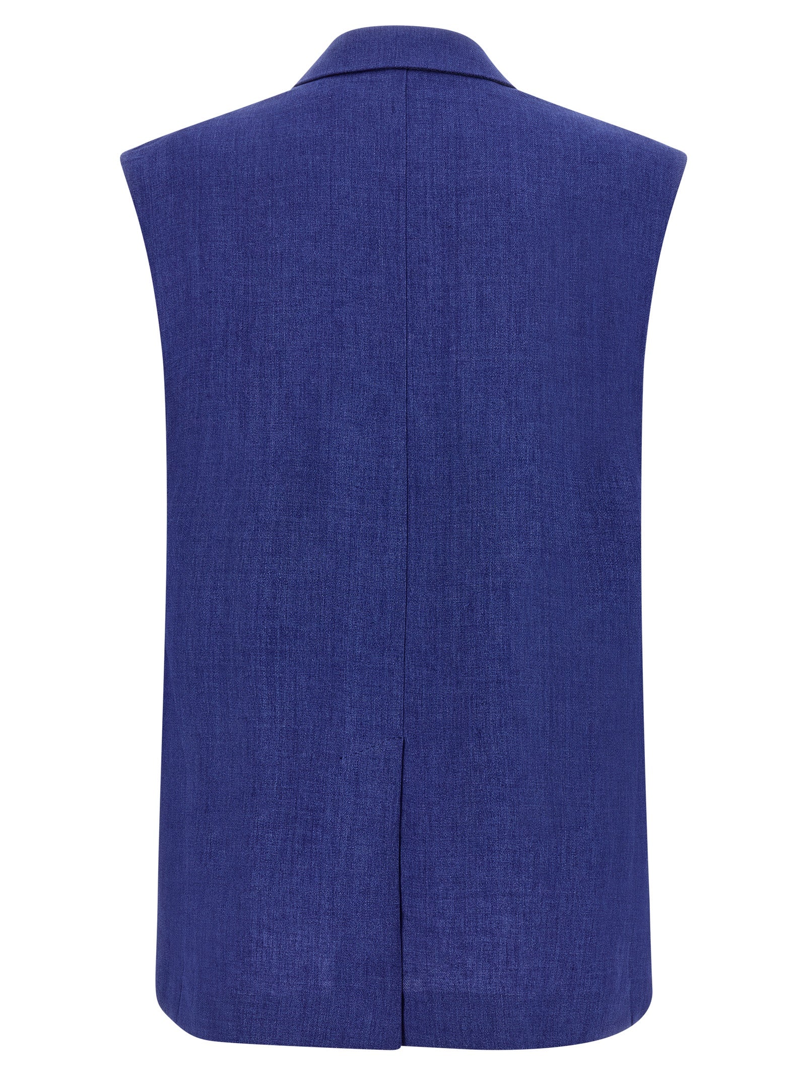 Max Mara Blue Linen Sleeveless Women's Jacket