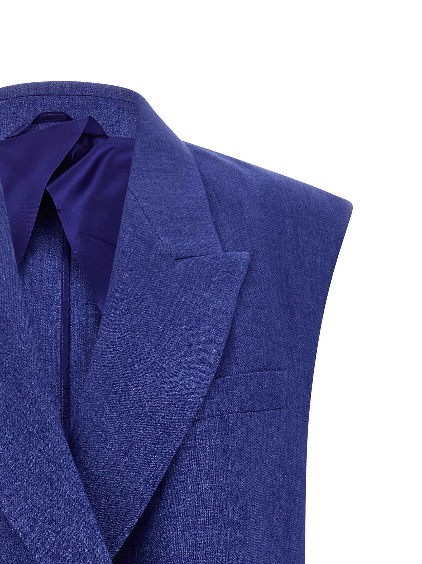 Max Mara Blue Linen Sleeveless Women's Jacket