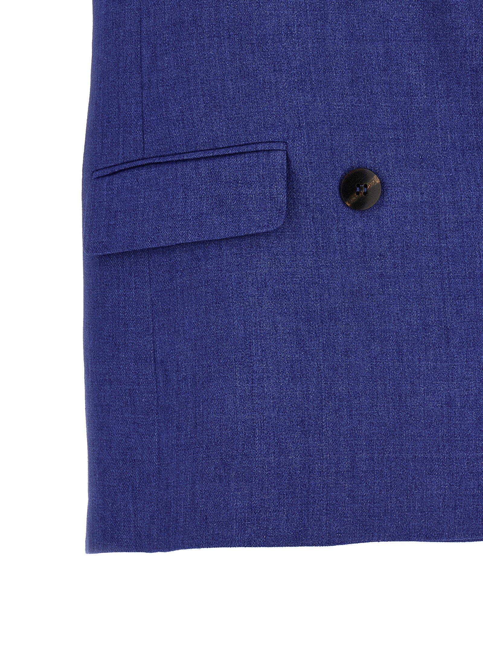 Max Mara Blue Linen Sleeveless Women's Jacket