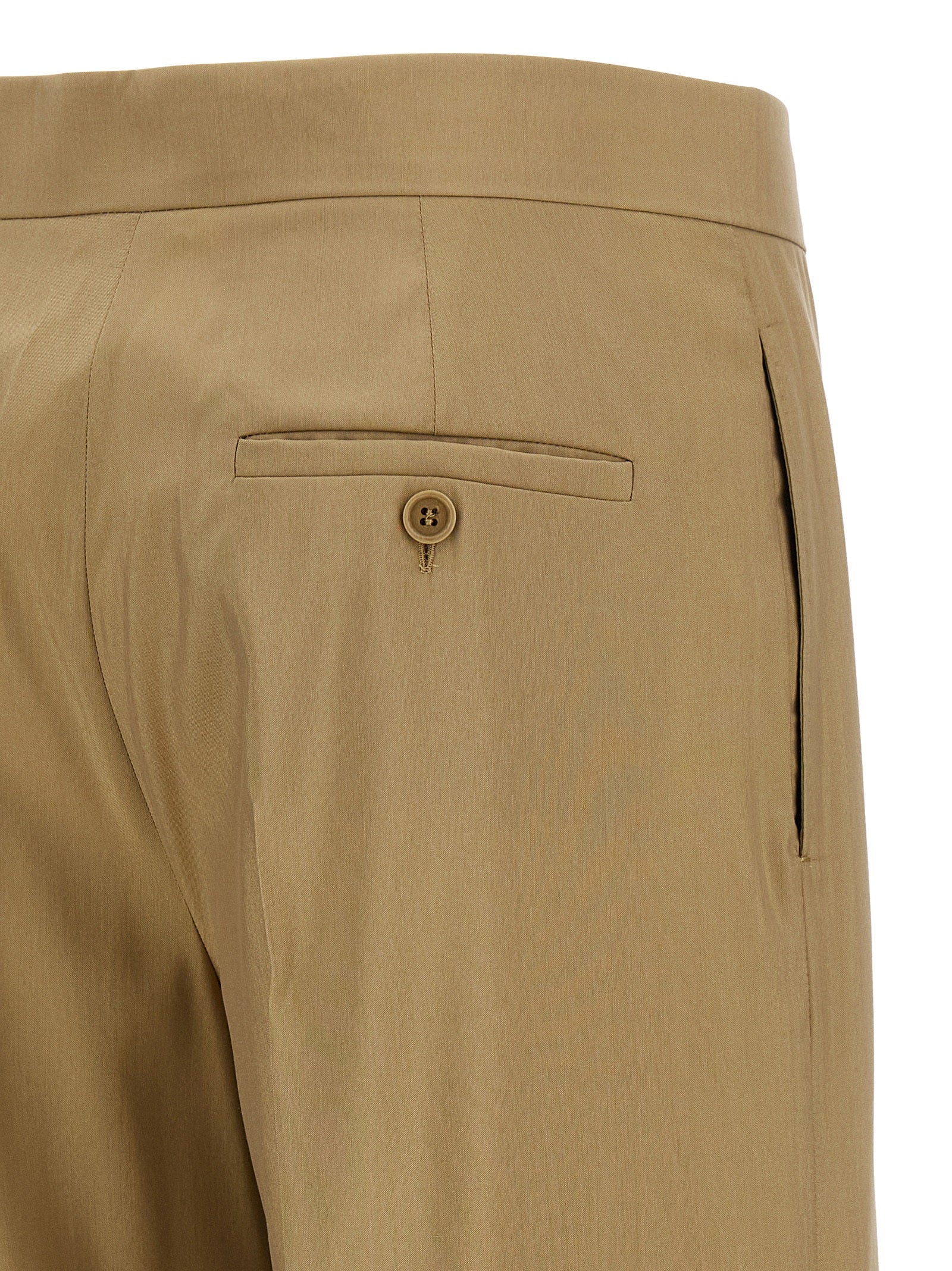 Max Mara Beige Virgin Wool Dress Women's Pants