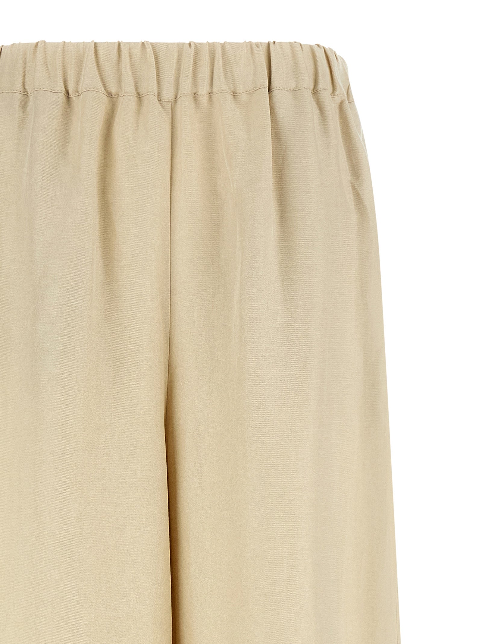 Max Mara Beige Linen Casual Women's Pants