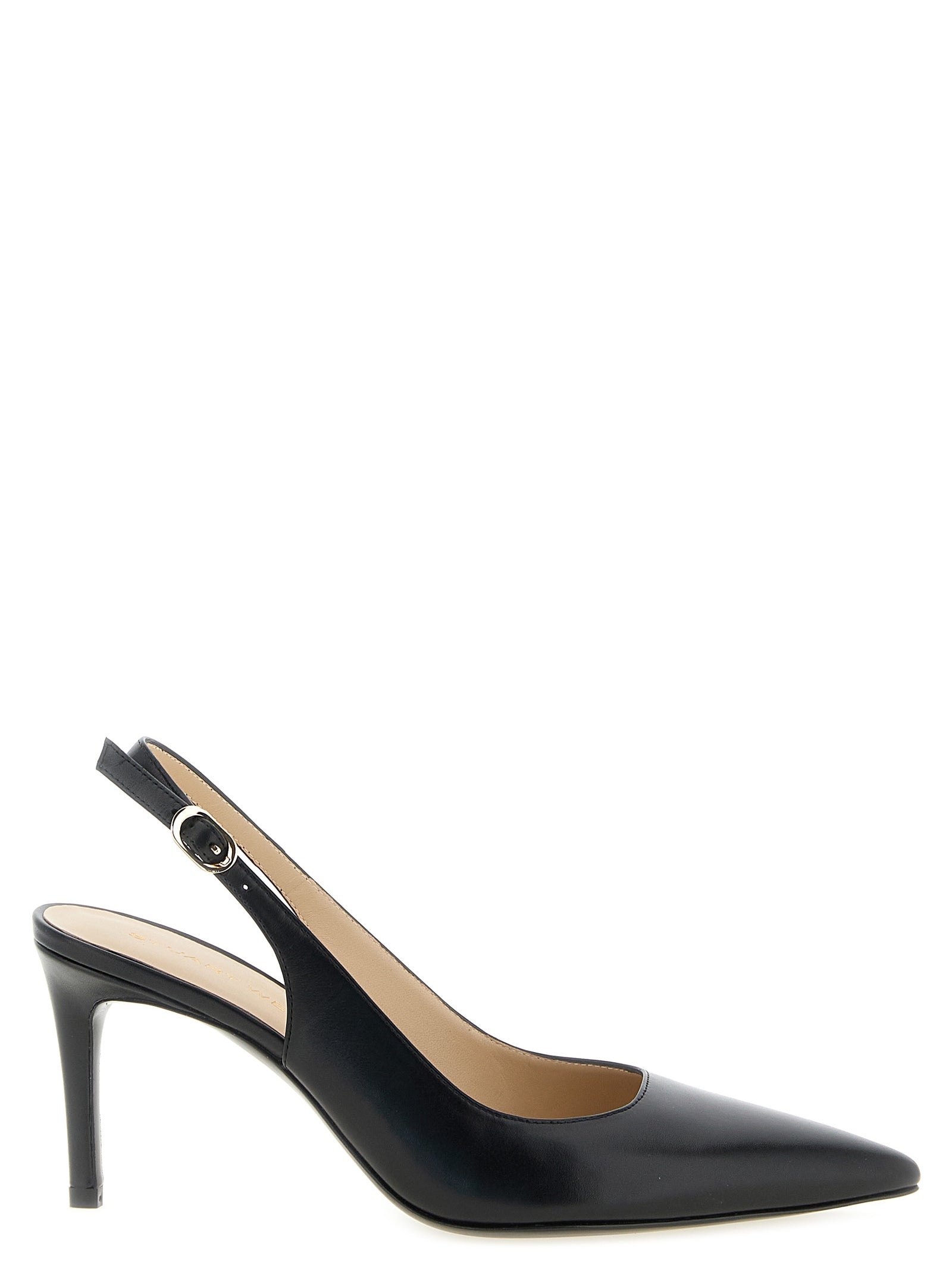 Stuart Weitzman Black Calfskin Mid Heel Women's Pumps