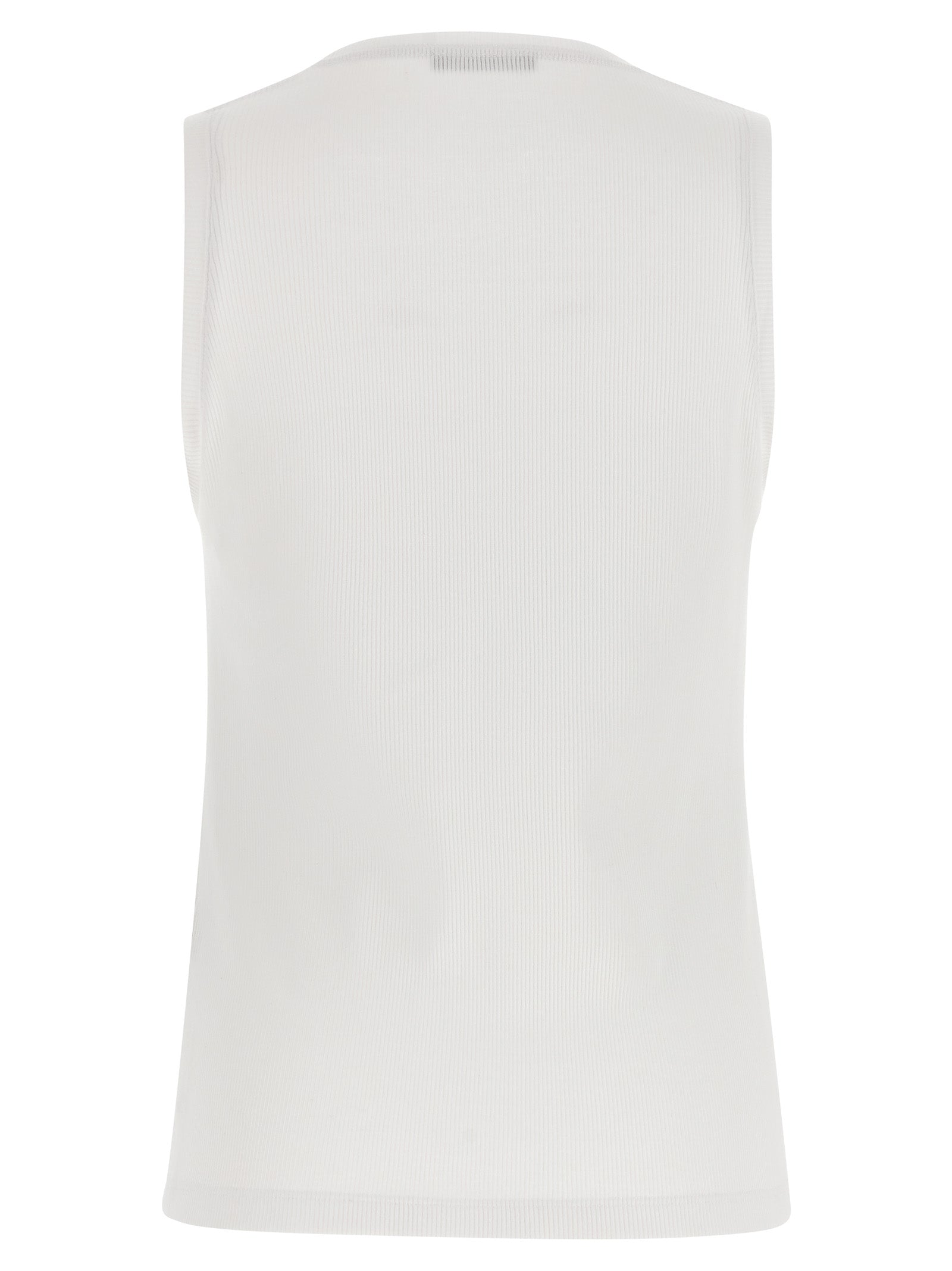Balmain White Cotton Tank Women's Tops