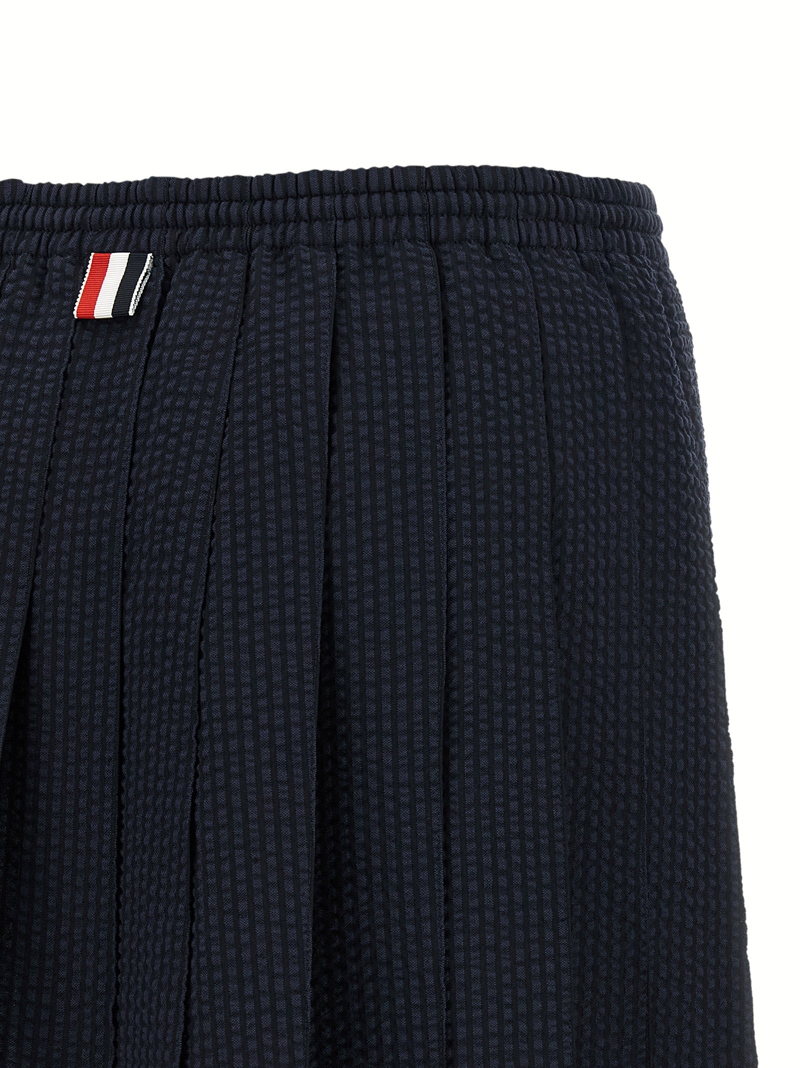 Thom Browne Blue Wool Long Women's Skirt