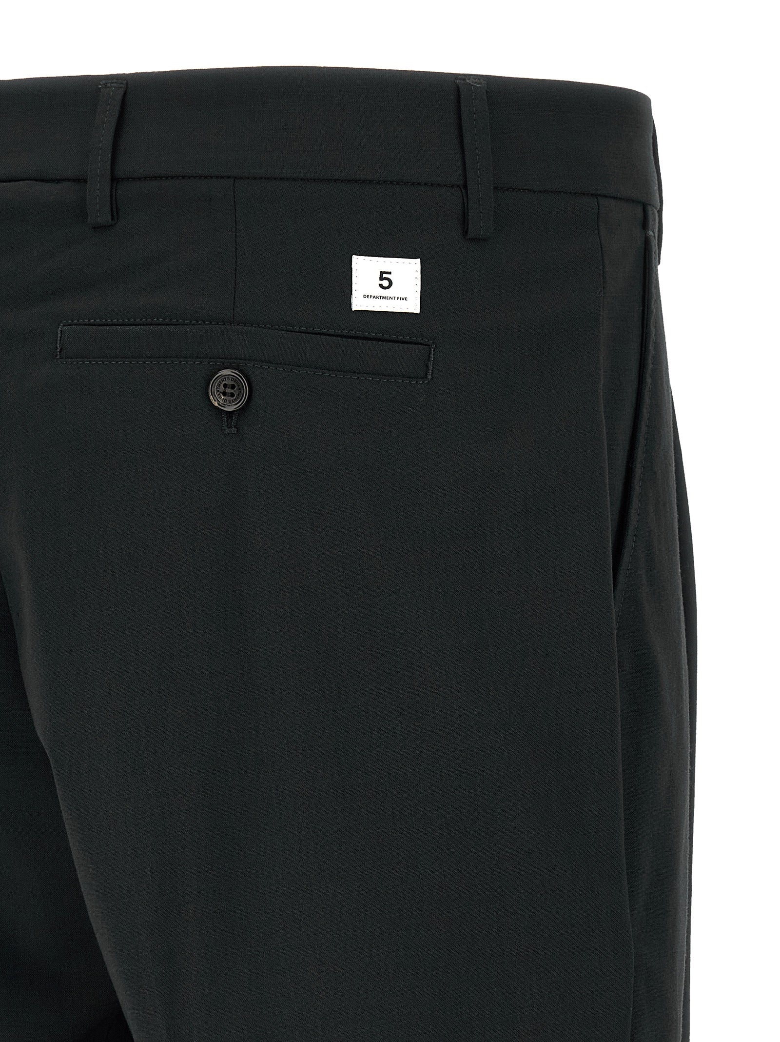 Department 5 Black Polyester Casual Men's Pants