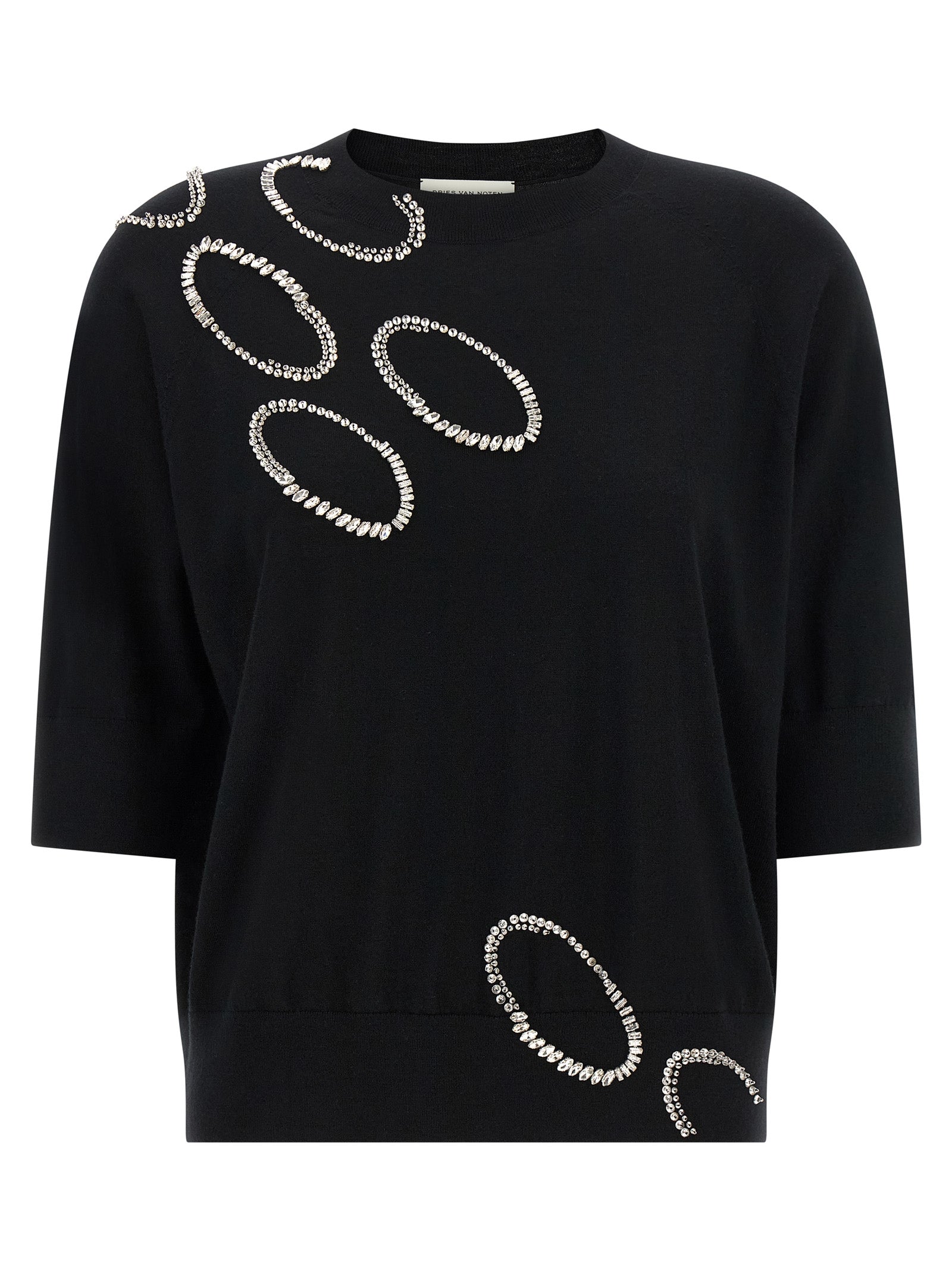 Dries Van Noten Black Merino Wool Women's Cardigan