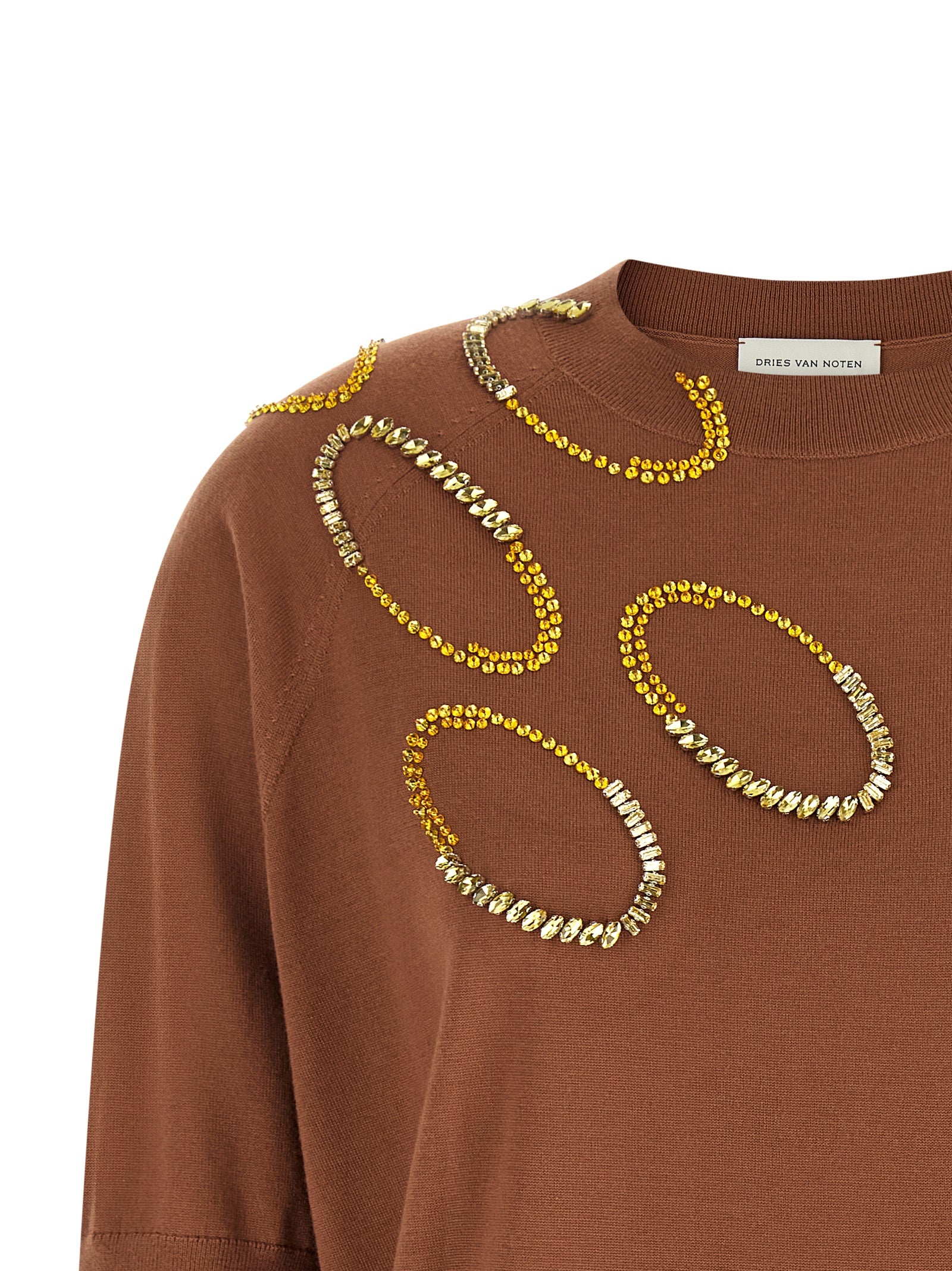 Dries Van Noten Brown Merino Wool Women's Cardigan