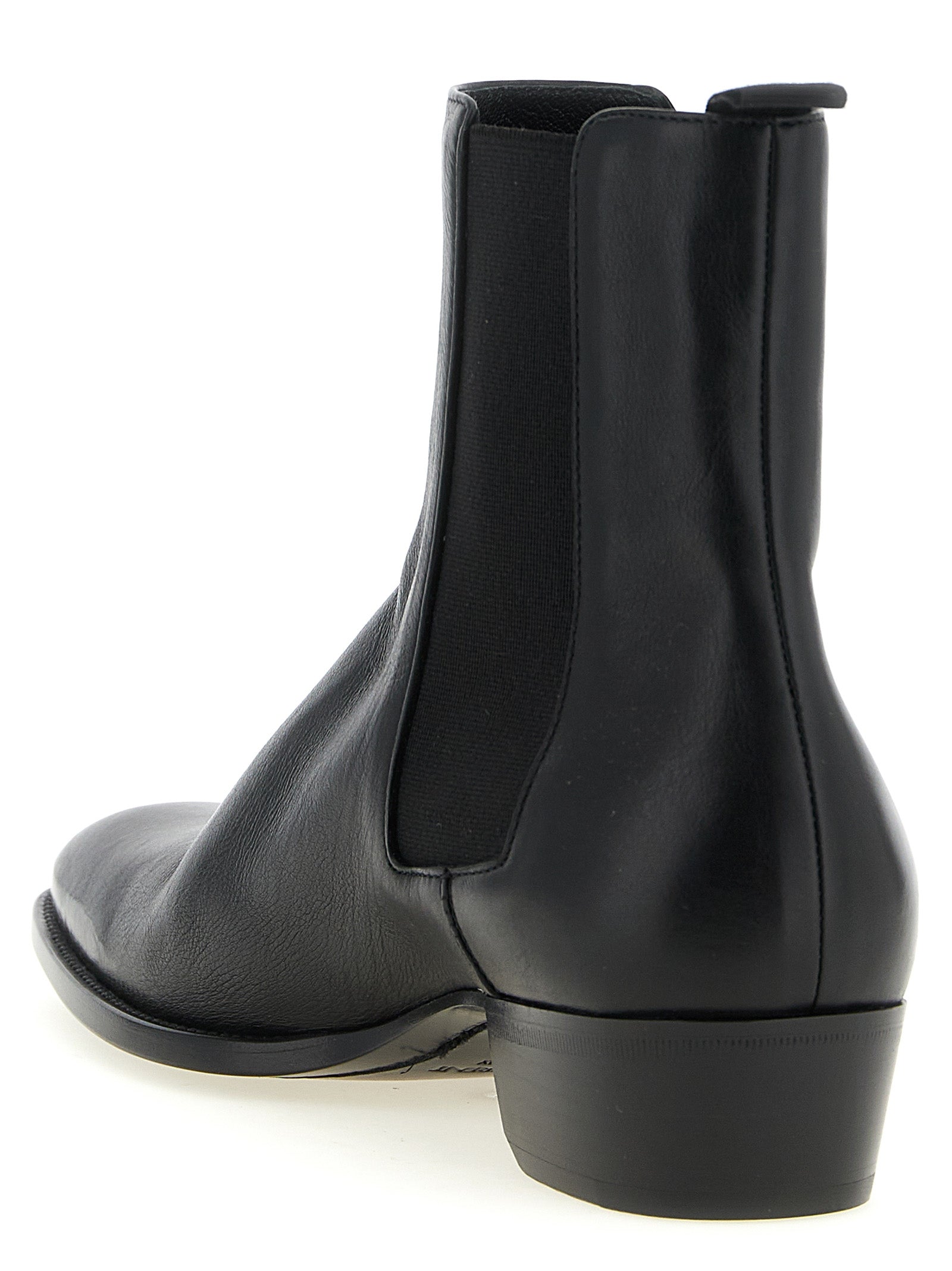 Saint Laurent Black Calfskin Chelsea Men's Boots