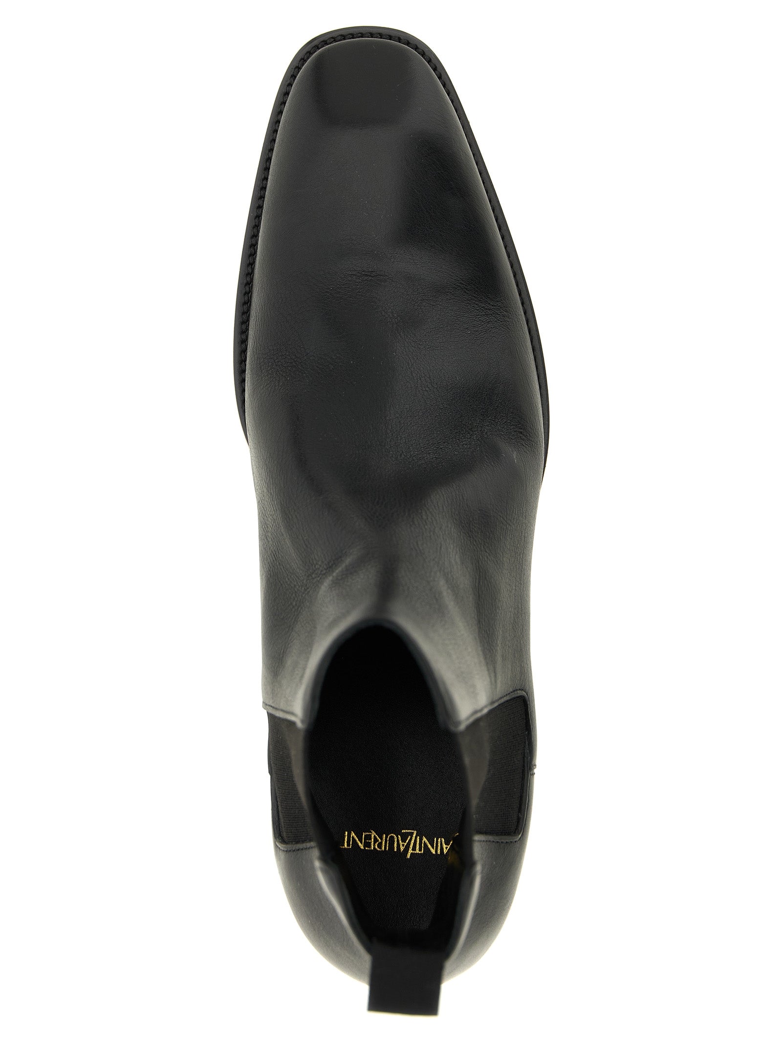 Saint Laurent Black Calfskin Chelsea Men's Boots