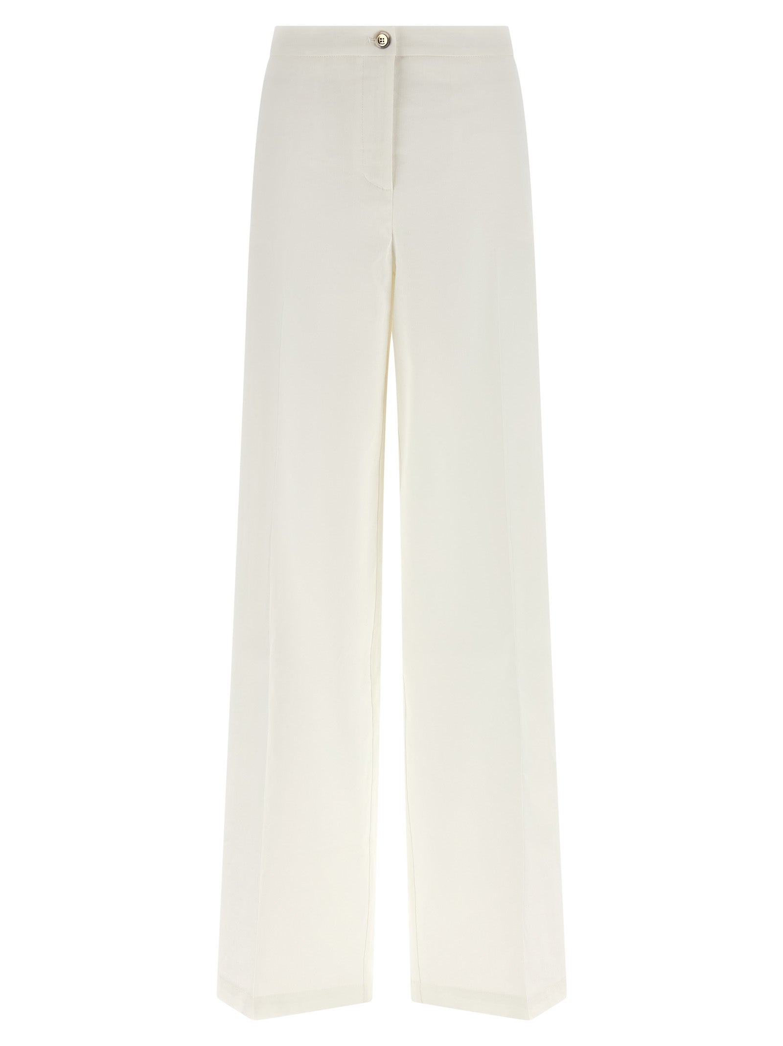 PINKO White Linen Casual Women's Pants