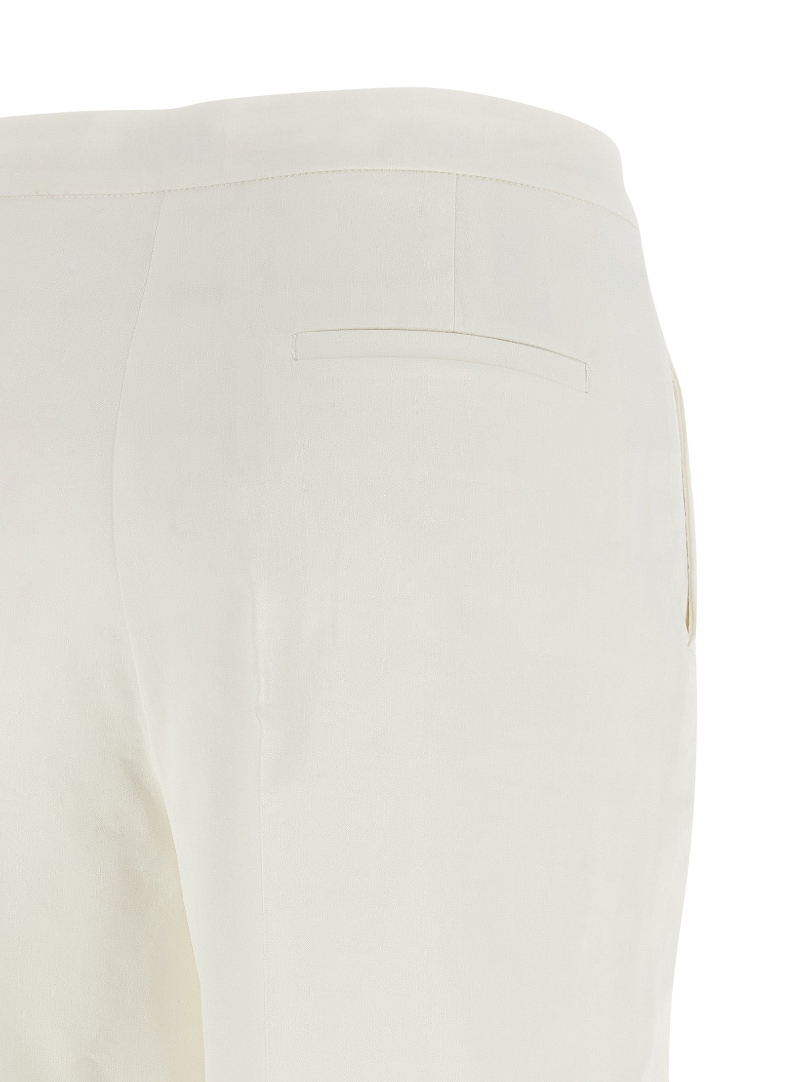 PINKO White Linen Casual Women's Pants