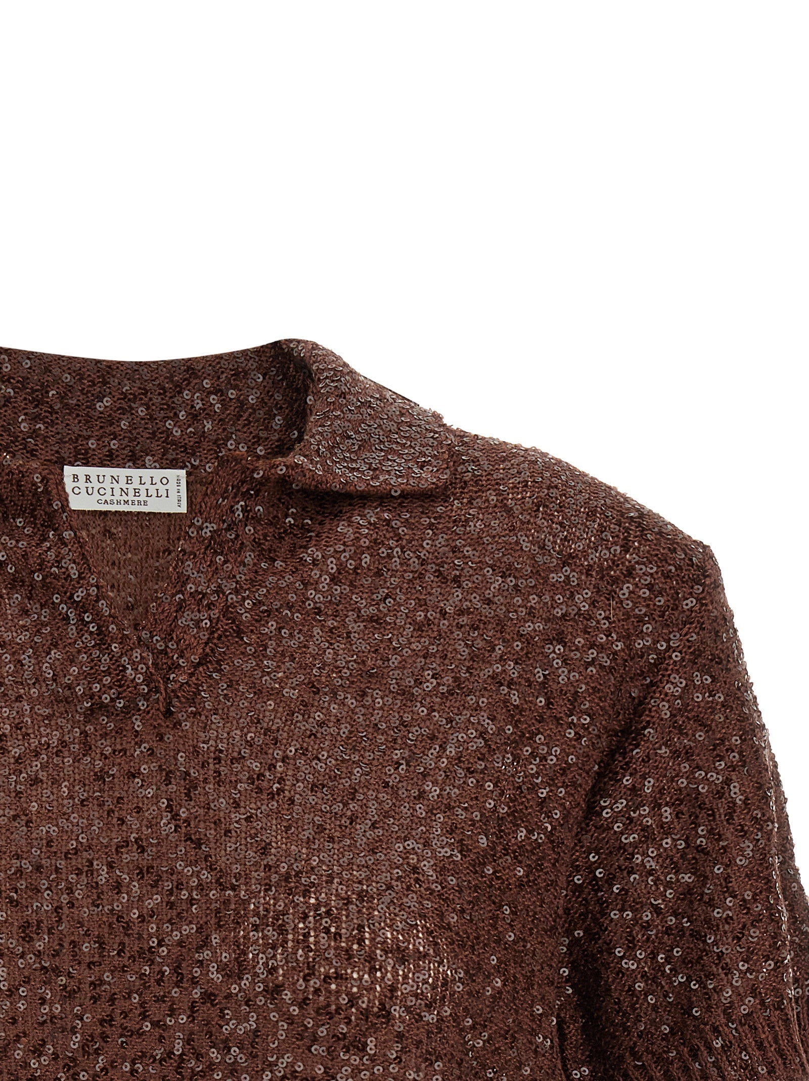 Brunello Cucinelli Brown Linen Polo Women's Shirt