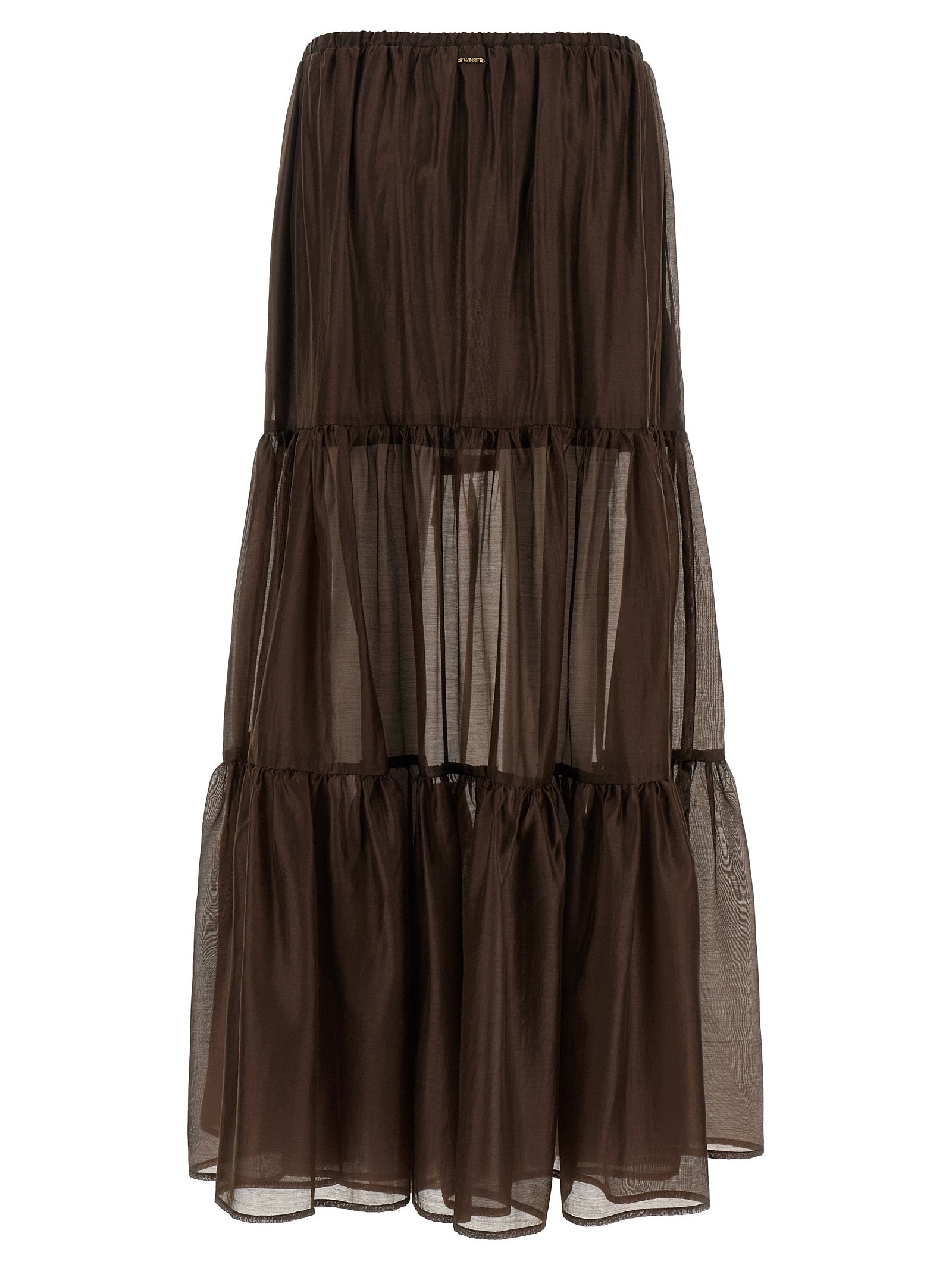 Twinset Brown Lycra Mini Women's Skirt