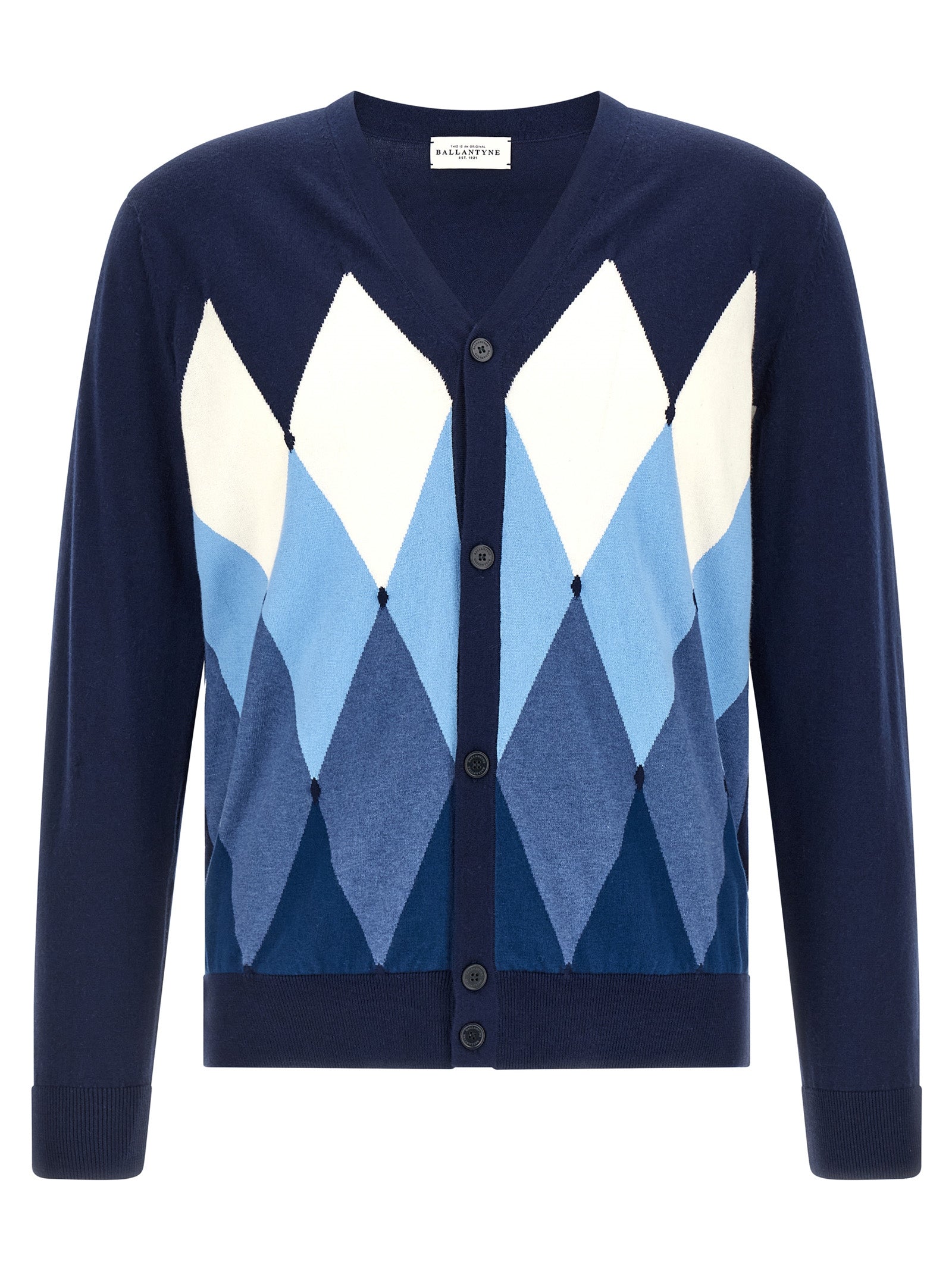 Ballantyne Blue Cotton Men's Cardigan
