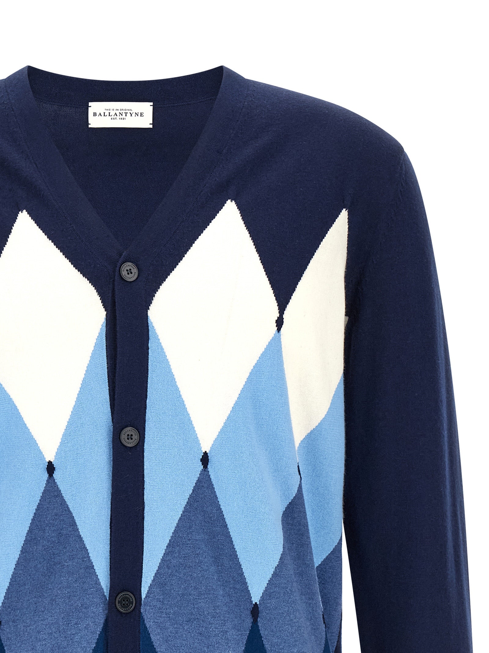 Ballantyne Blue Cotton Men's Cardigan
