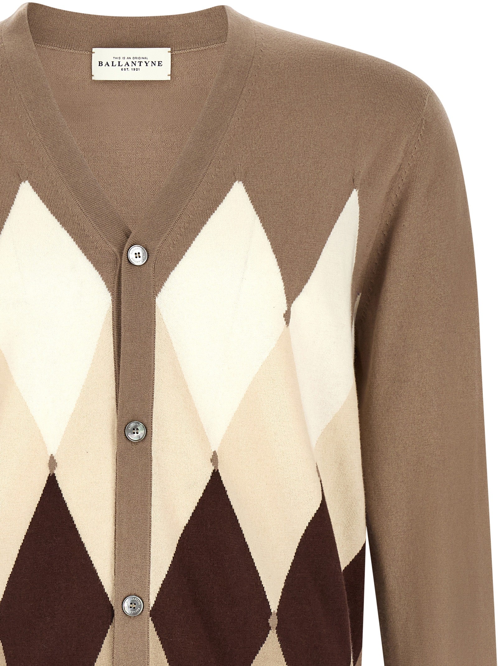 Ballantyne Brown Cotton Men's Cardigan