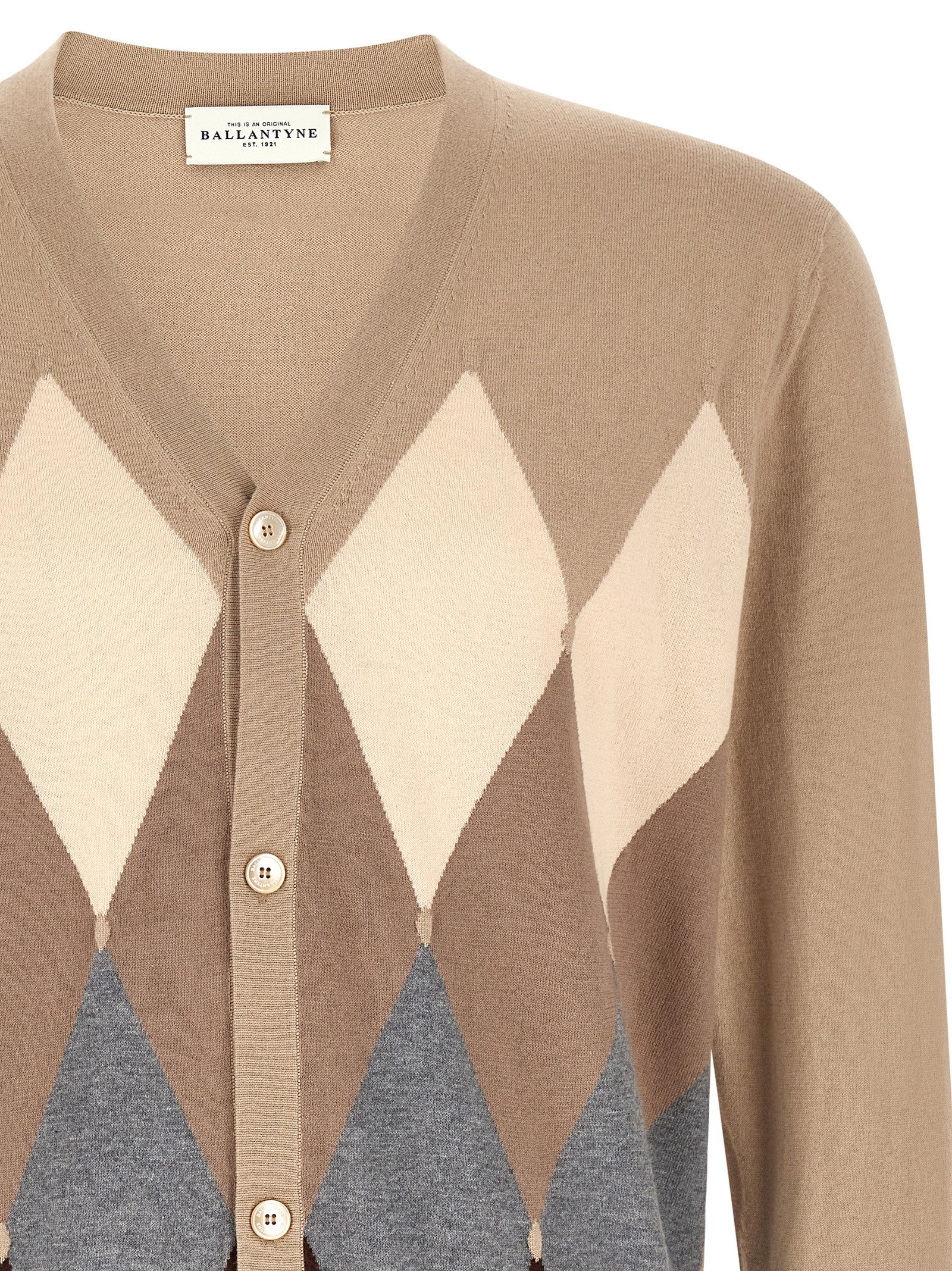 Ballantyne Beige Cotton Men's Cardigan