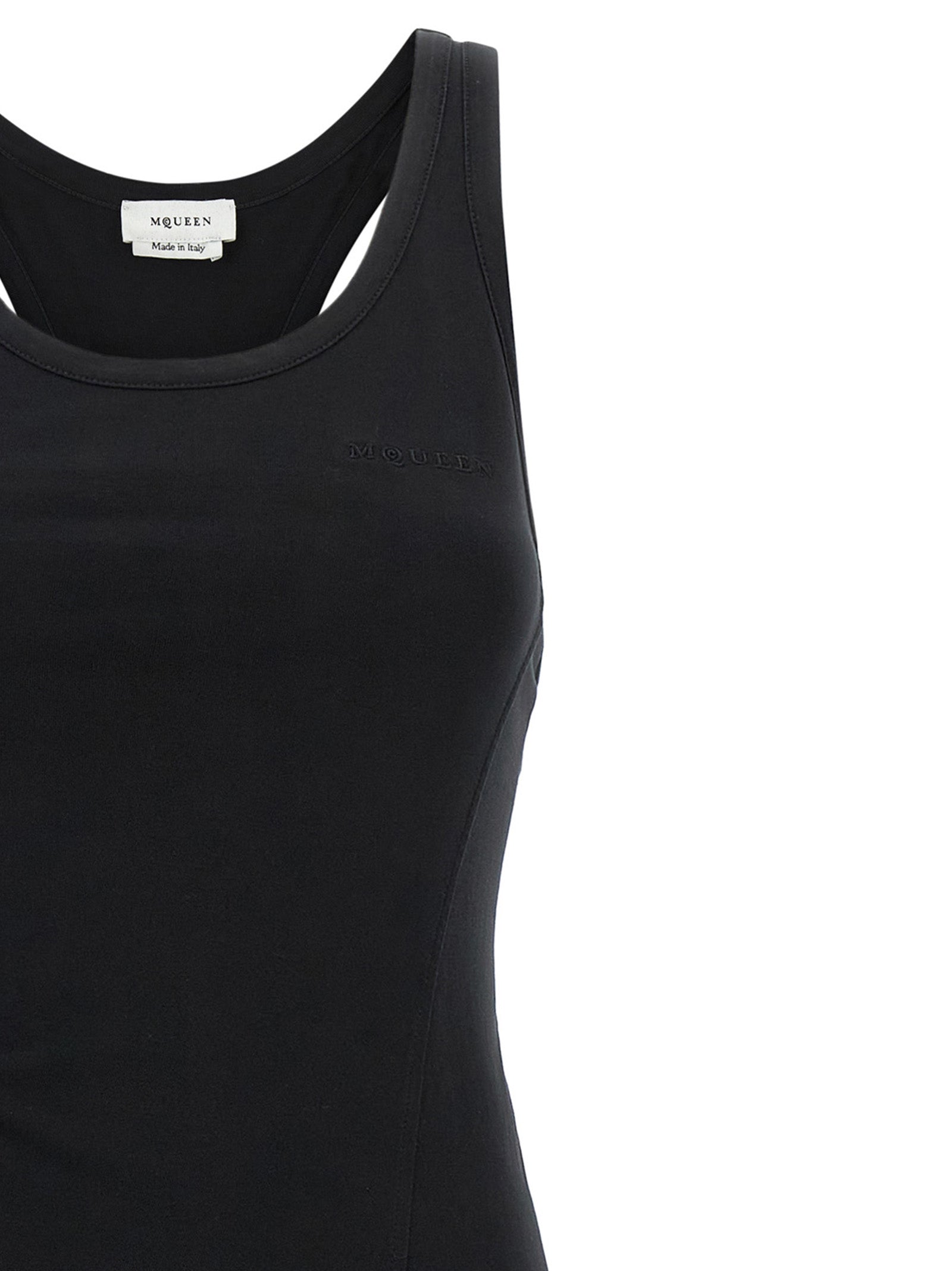 Alexander McQueen Black Cotton Long Women's Dress