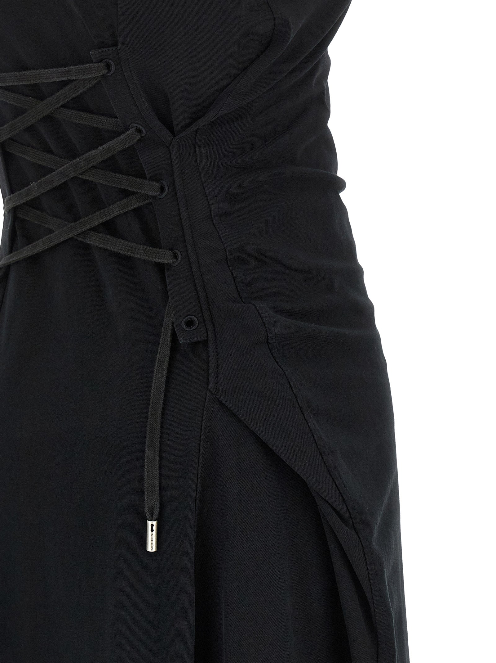 Alexander McQueen Black Cotton Long Women's Dress