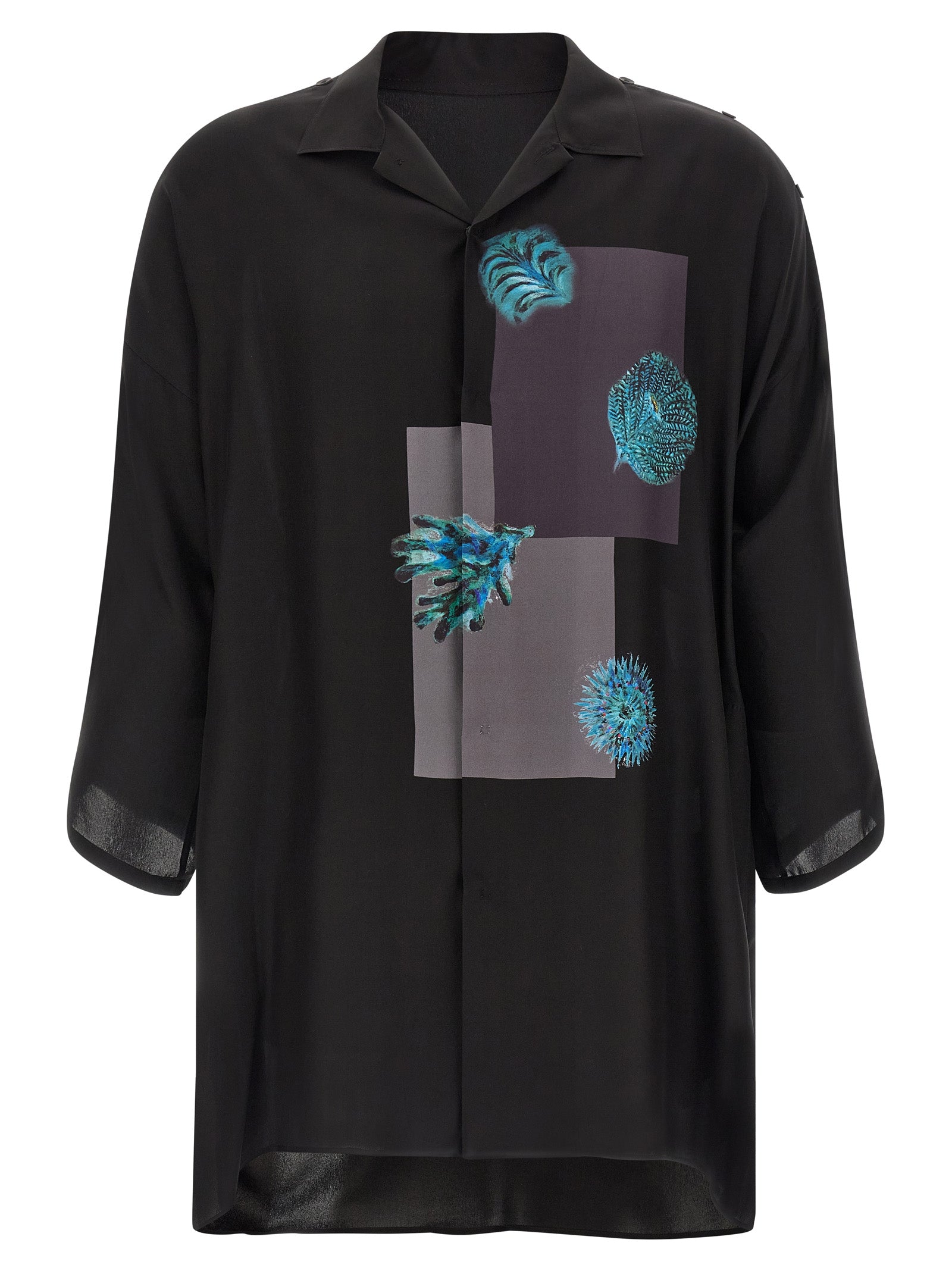Yohji Yamamoto Black Silk Men's Blouse