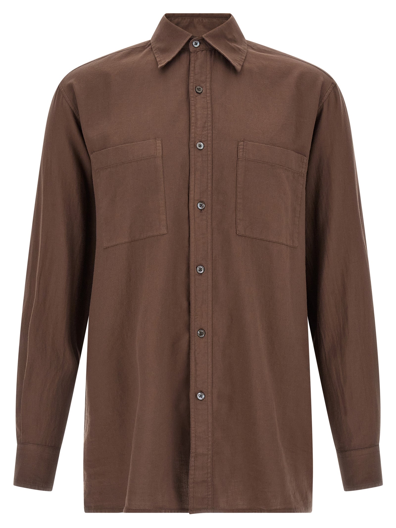 CELLAR DOOR Brown Cotton Men's Blouse