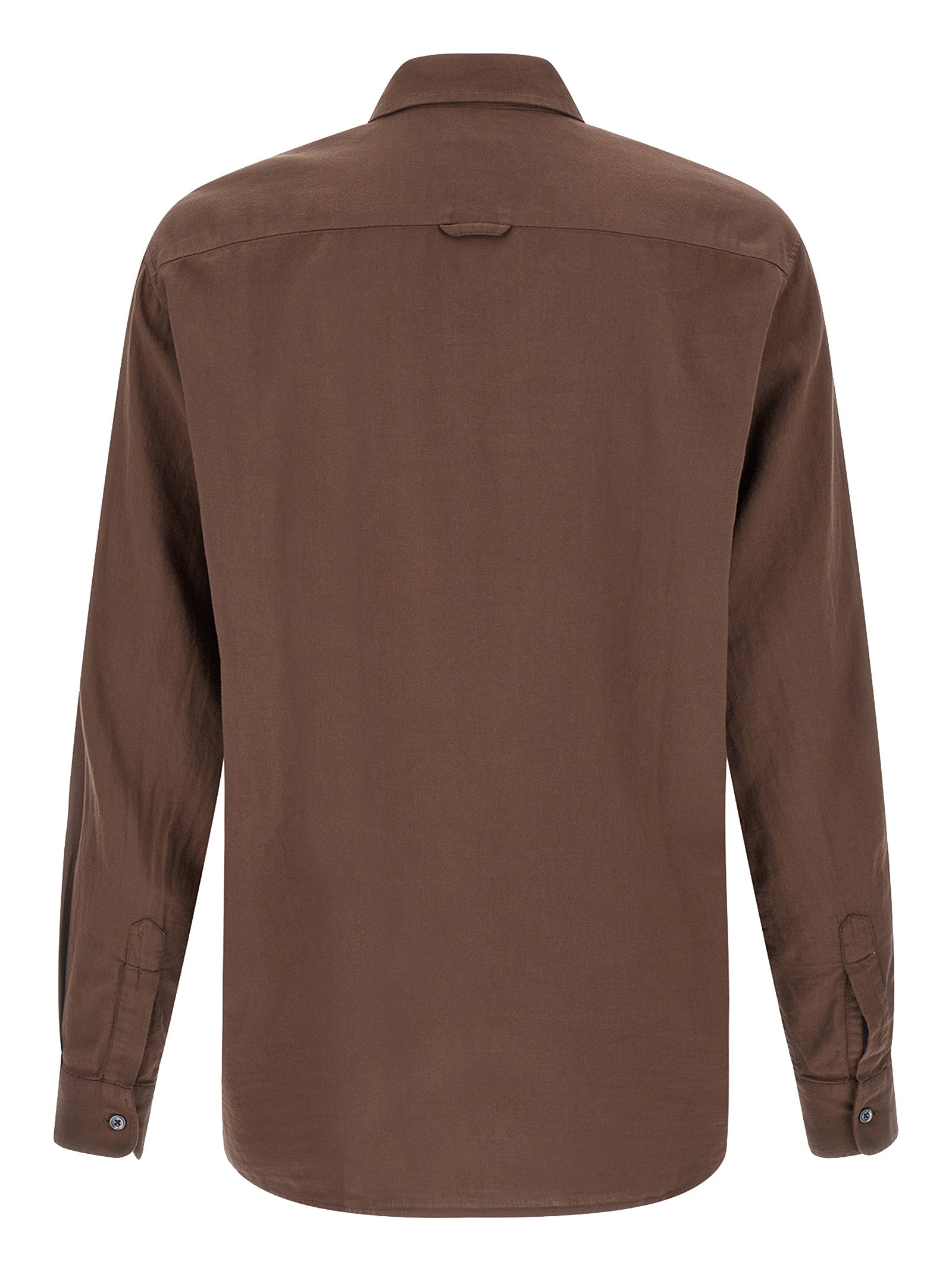 CELLAR DOOR Brown Cotton Men's Blouse