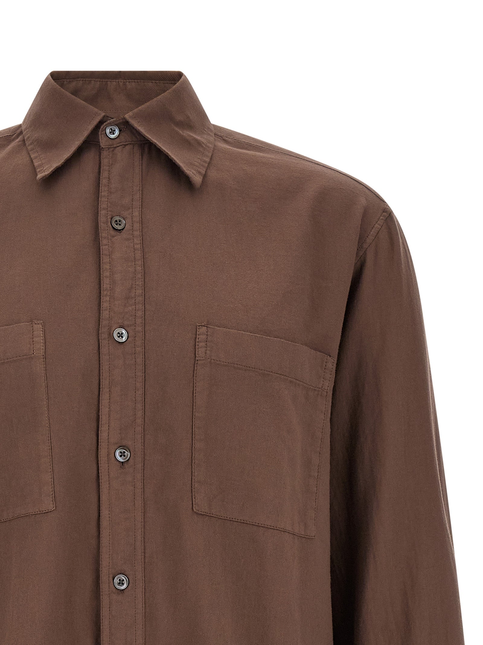 CELLAR DOOR Brown Cotton Men's Blouse