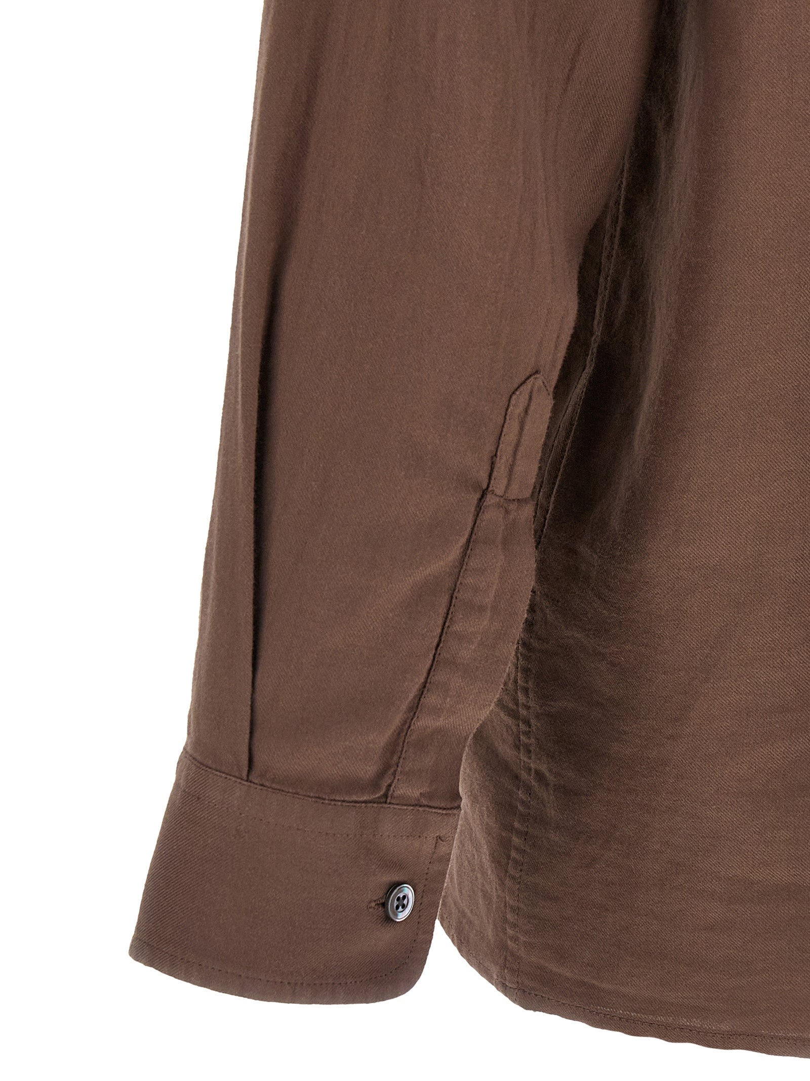 CELLAR DOOR Brown Cotton Men's Blouse