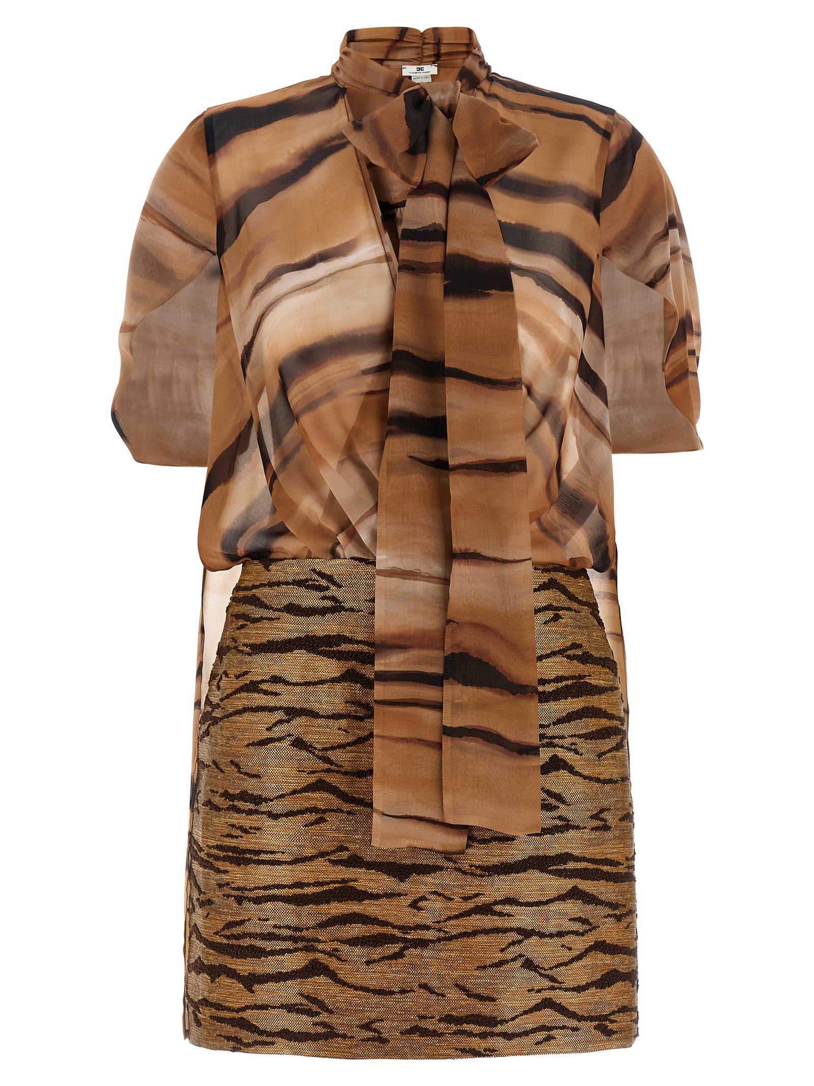 Elisabetta Franchi Brown Polyester Short Women's Dress