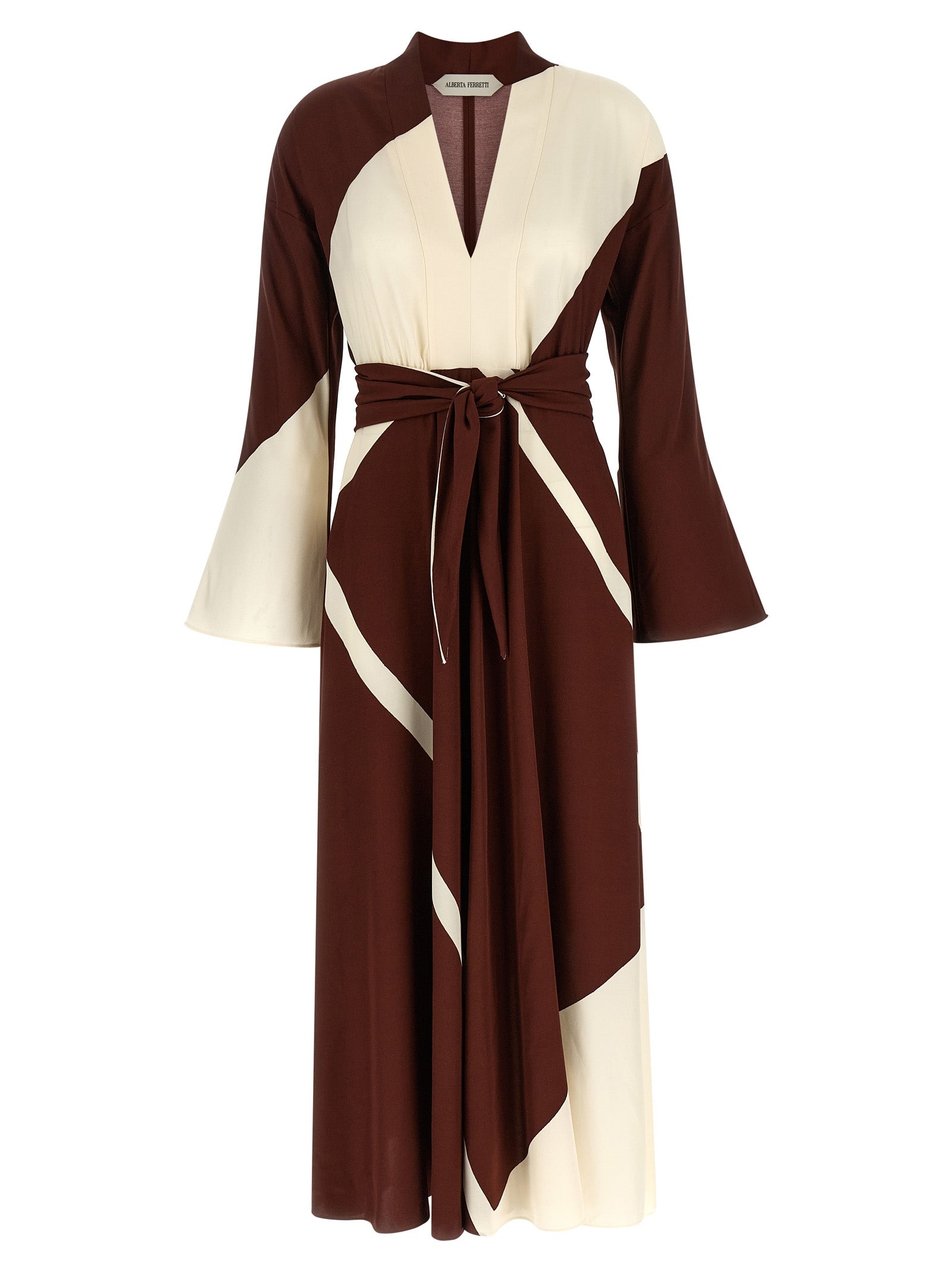 Alberta Ferretti Bordeaux Viscose Long Women's Dress