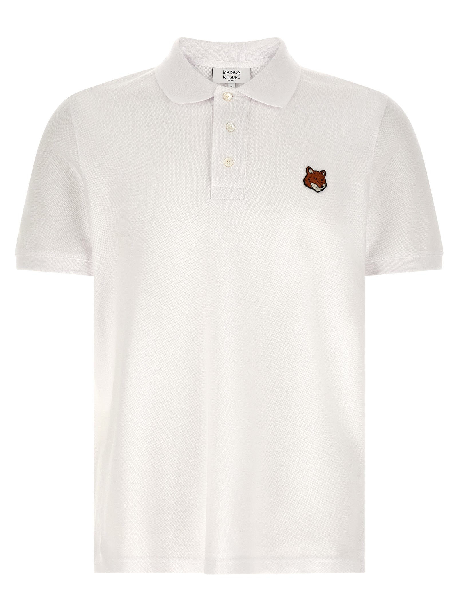 Maison Kitsuné White Cotton Polo Men's Shirt