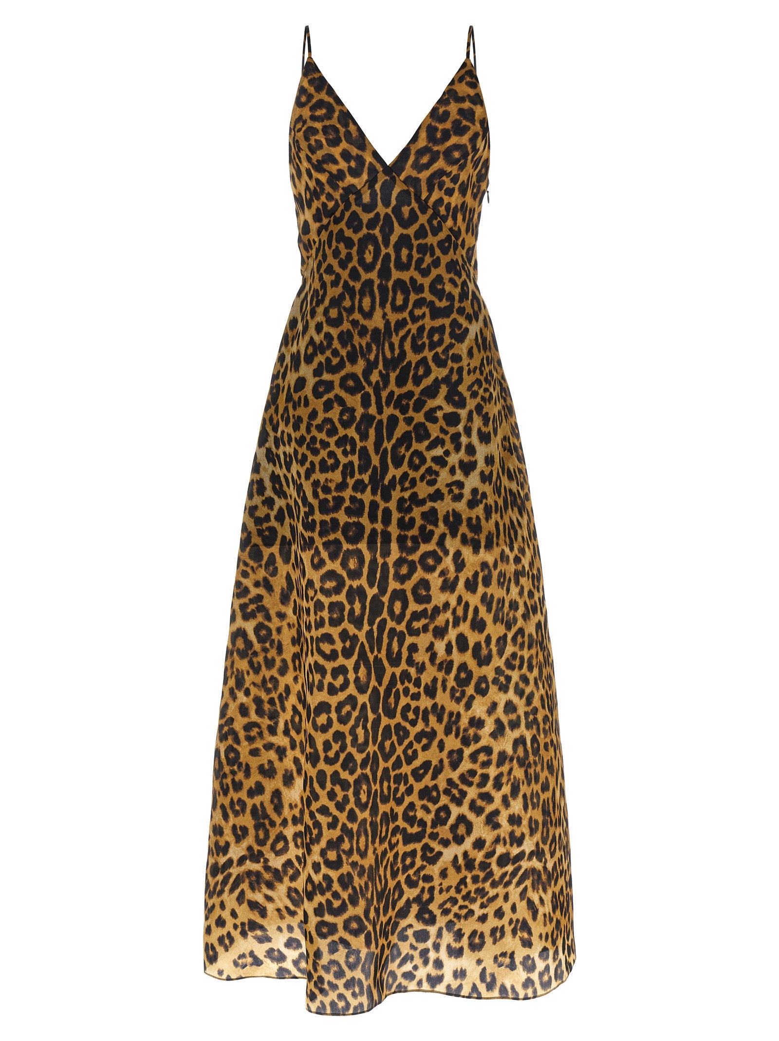 Alberta Ferretti Brown Silk Long Women's Dress