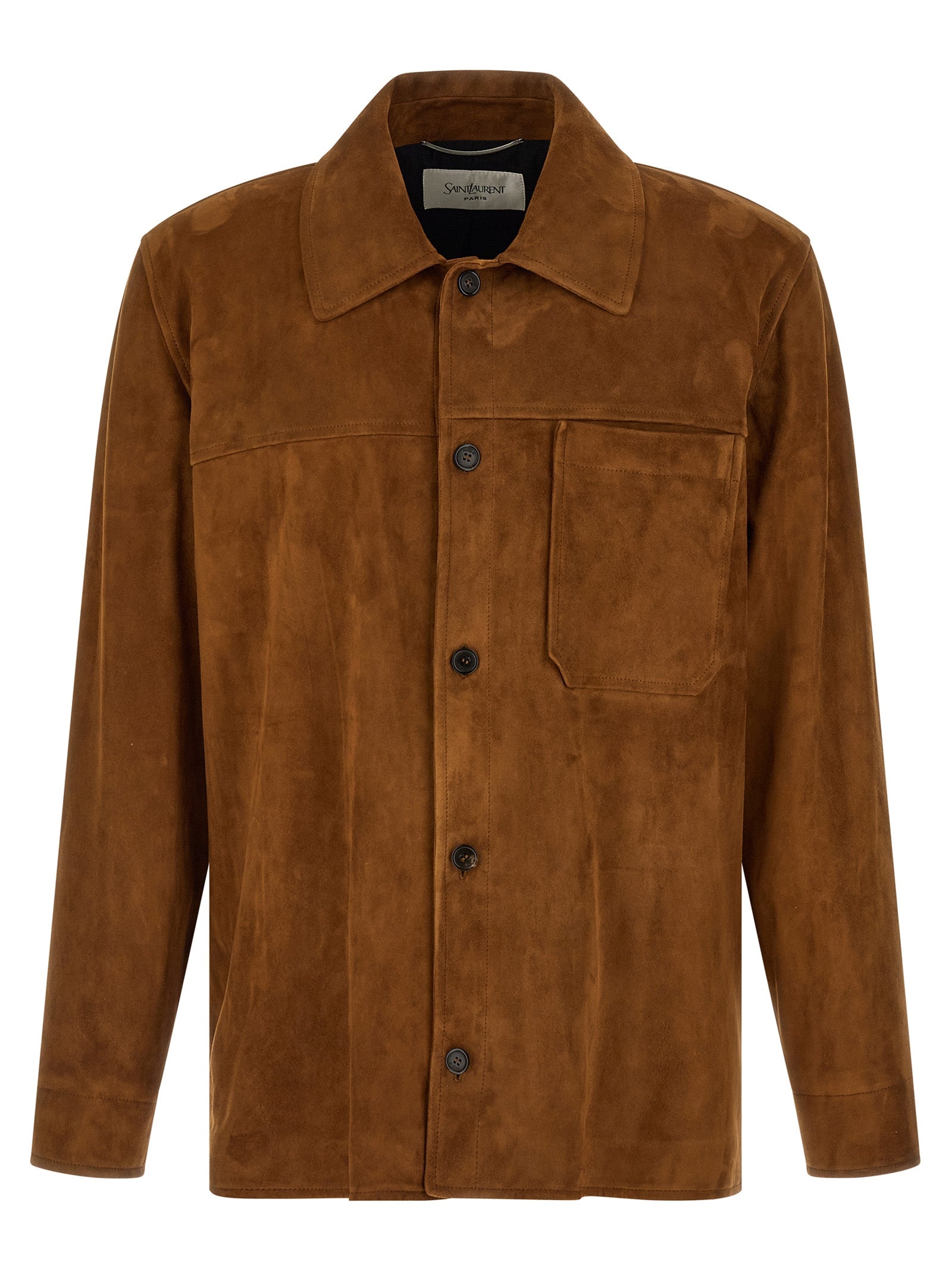 Saint Laurent Brown Lamb Leather Leather Men's Jacket