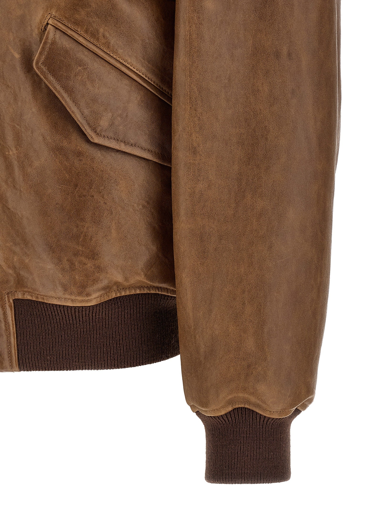 Saint Laurent Brown Lamb Leather Leather Men's Jacket