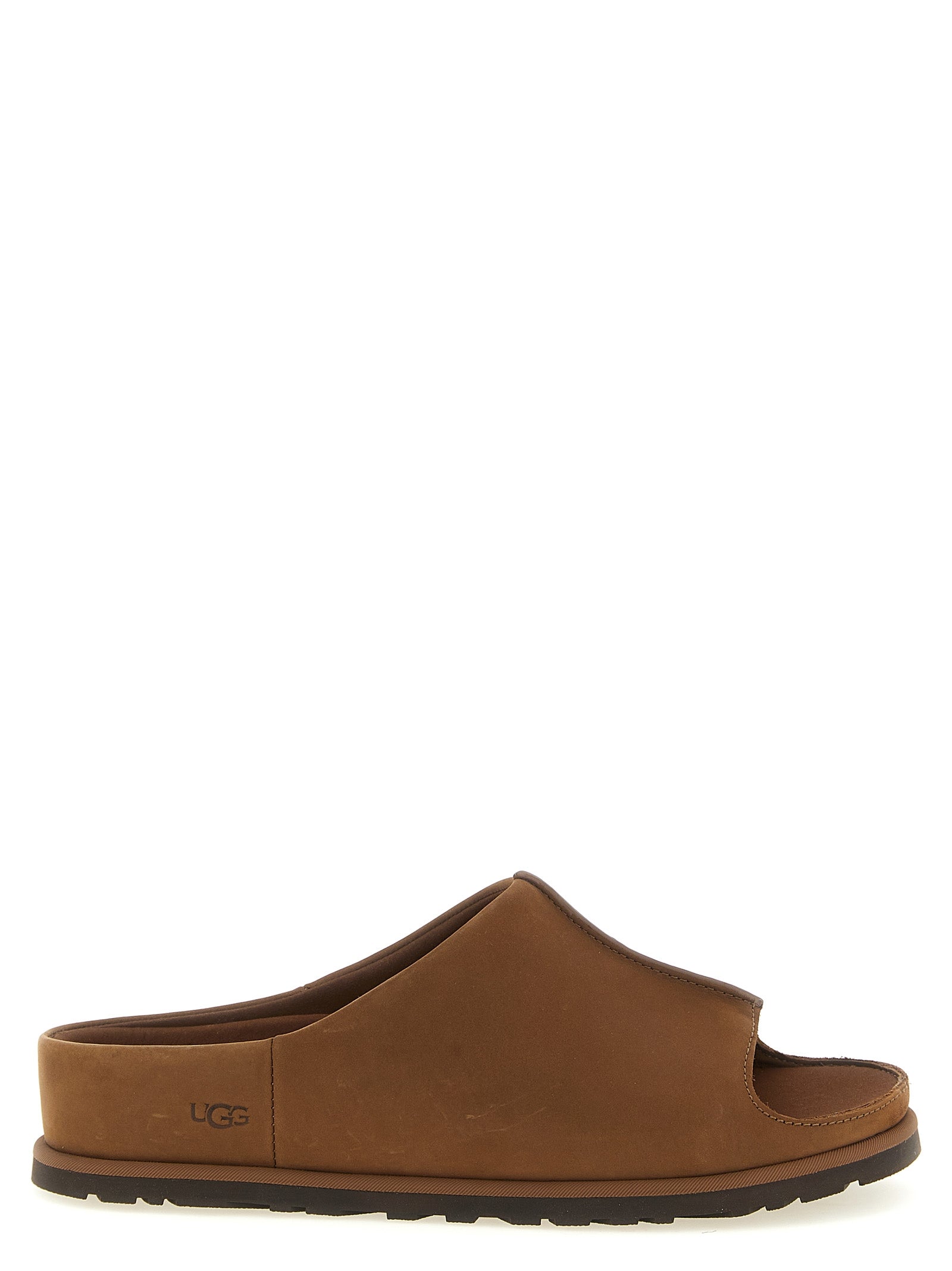 UGG Brown Leather Men's Slides