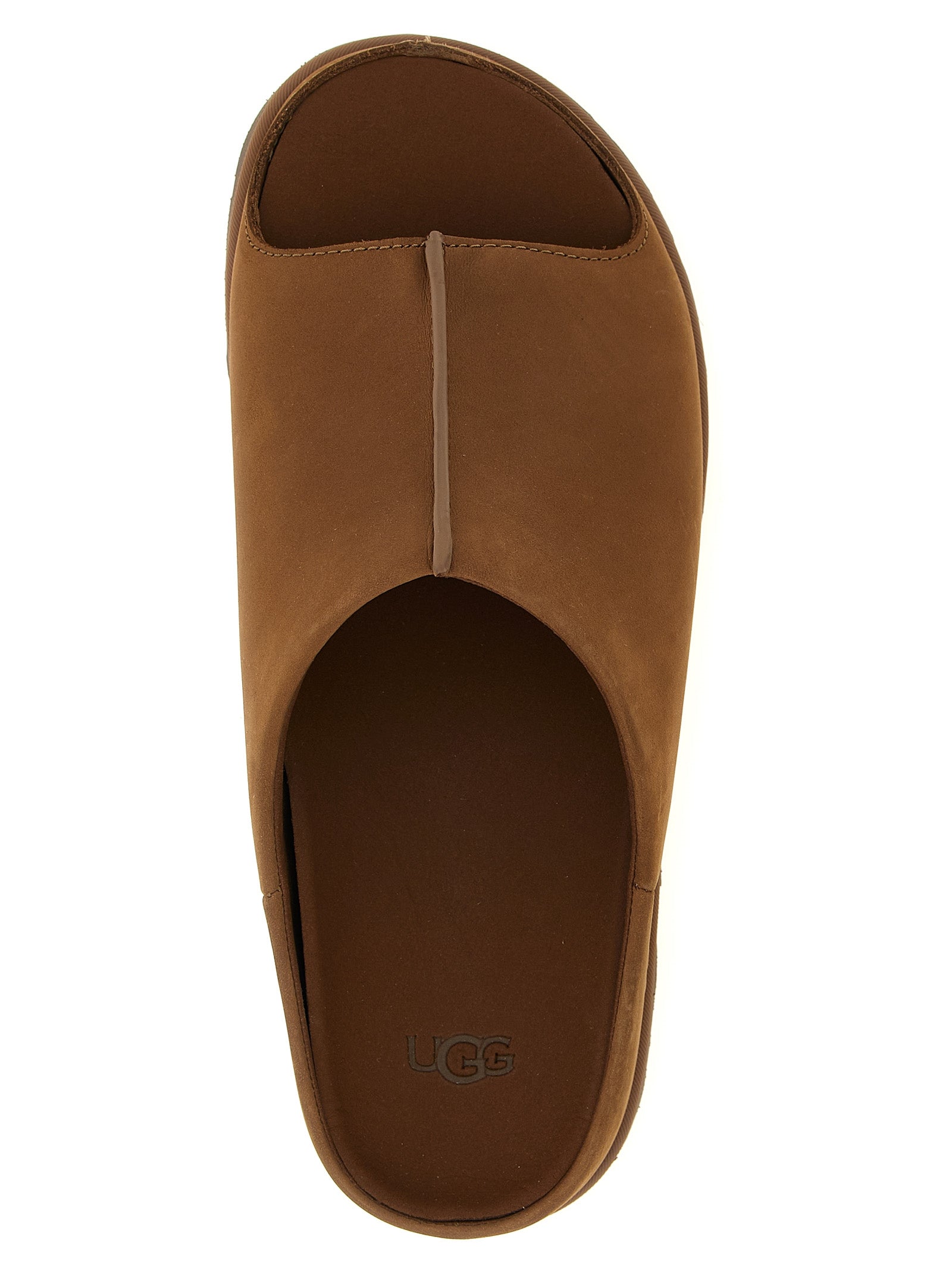 UGG Brown Leather Men's Slides