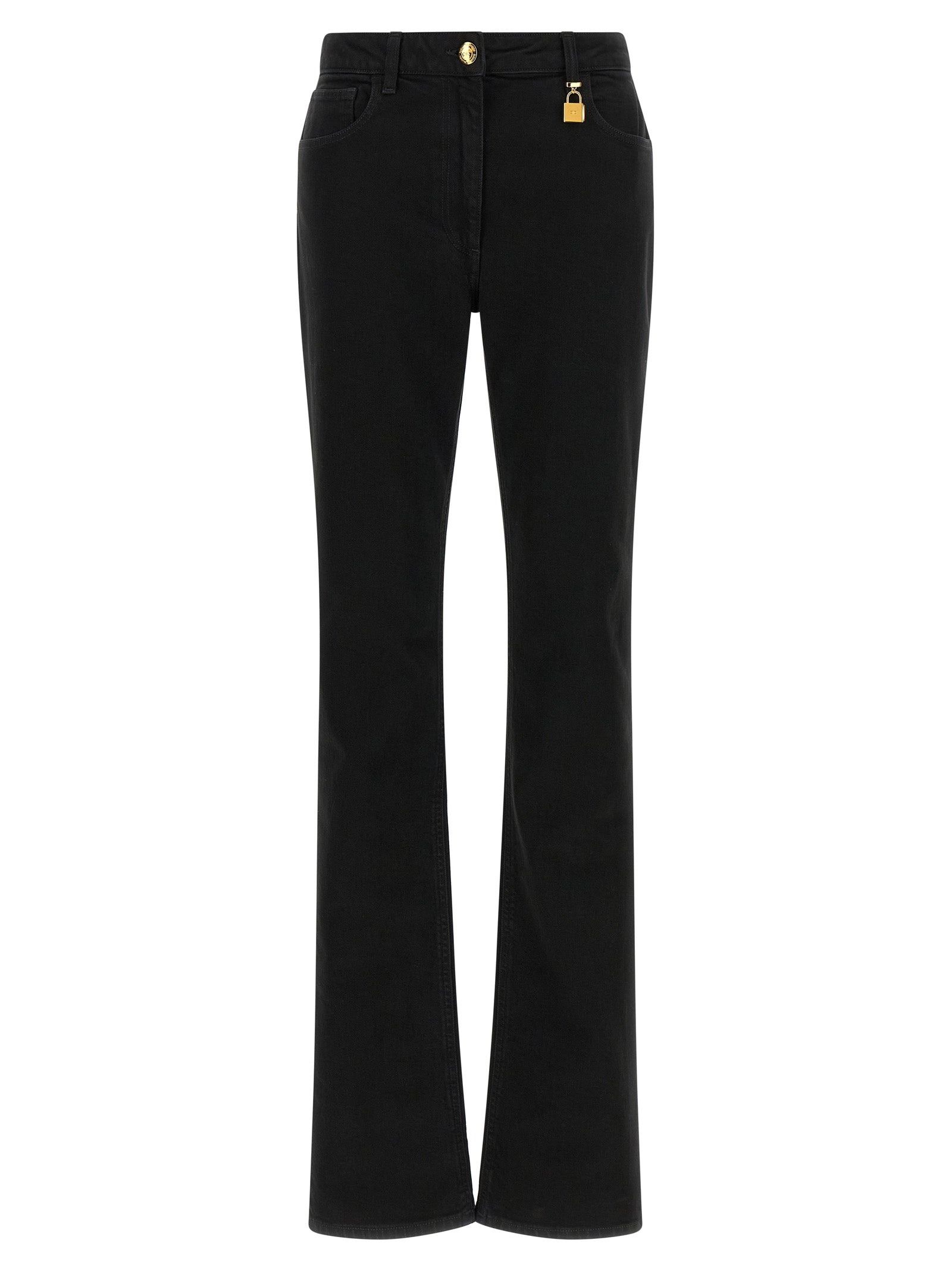 Elisabetta Franchi Black Cotton Flared Women's Jeans