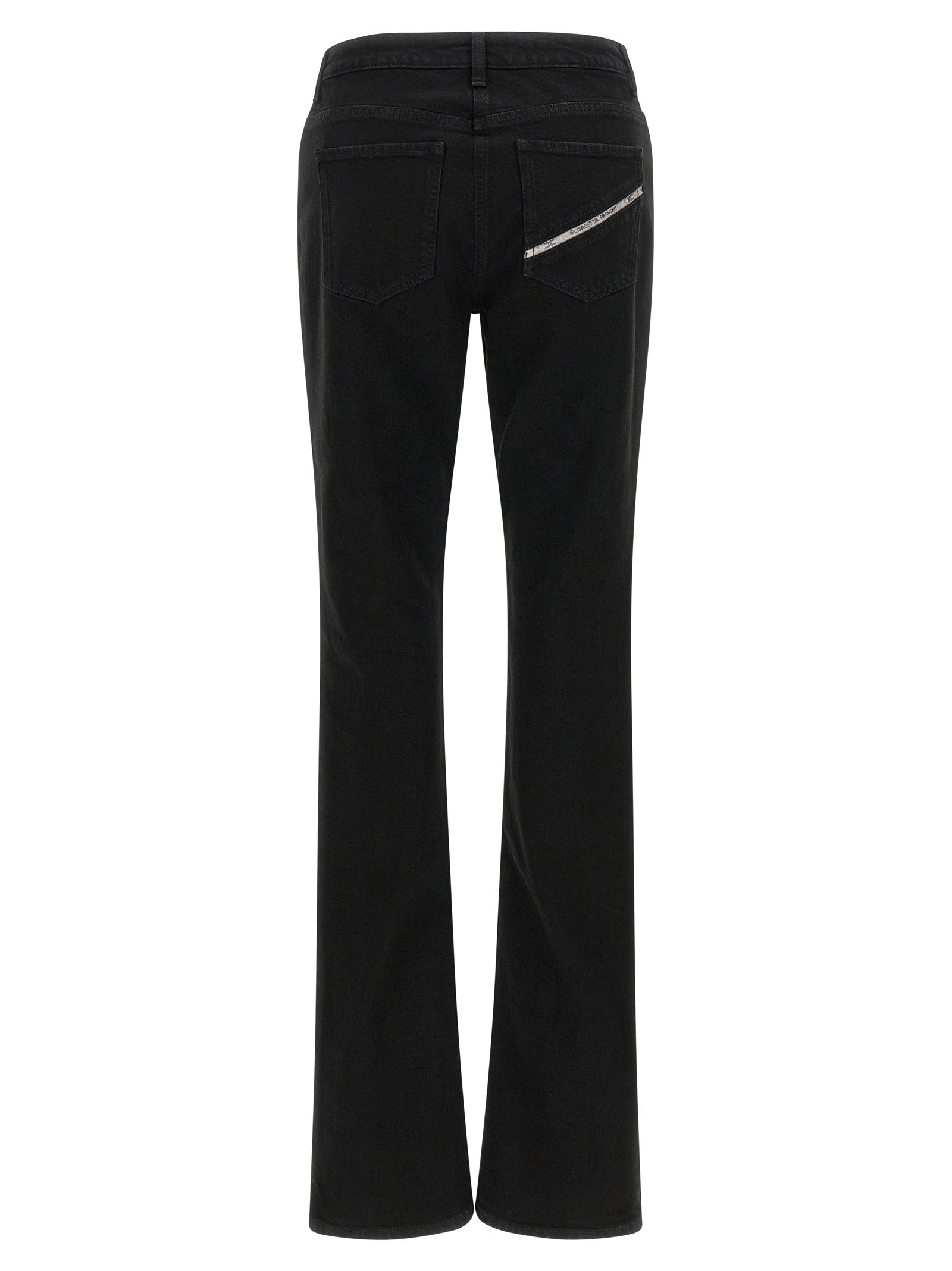 Elisabetta Franchi Black Cotton Flared Women's Jeans