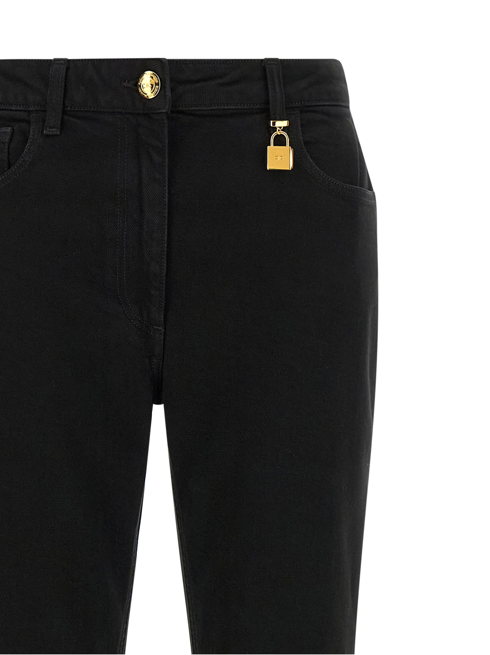 Elisabetta Franchi Black Cotton Flared Women's Jeans
