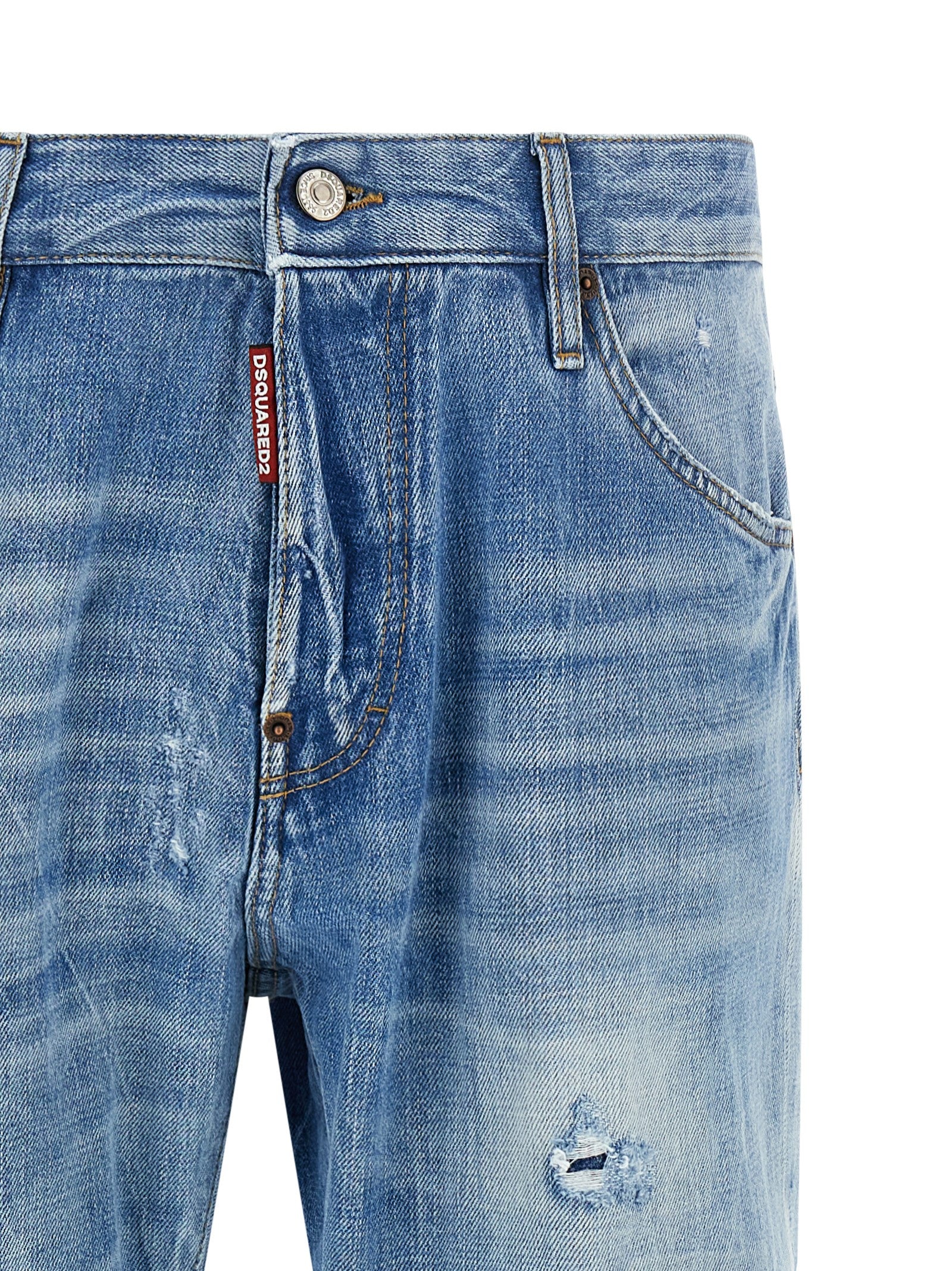 Dsquared² Blue Cotton Straight-Leg Men's Jeans