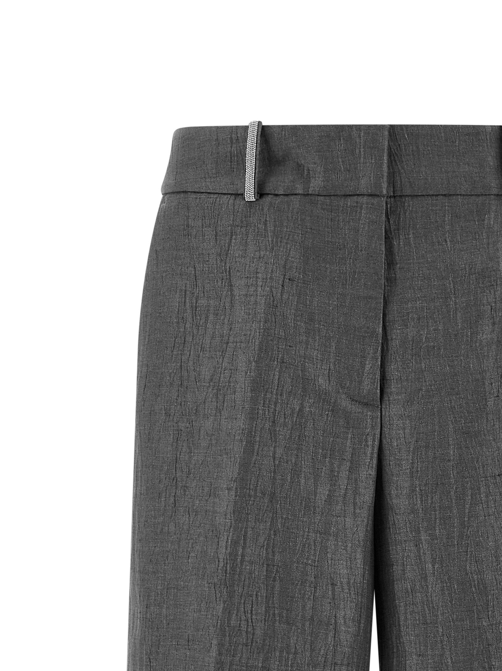 Peserico Gray Linen Casual Women's Pants